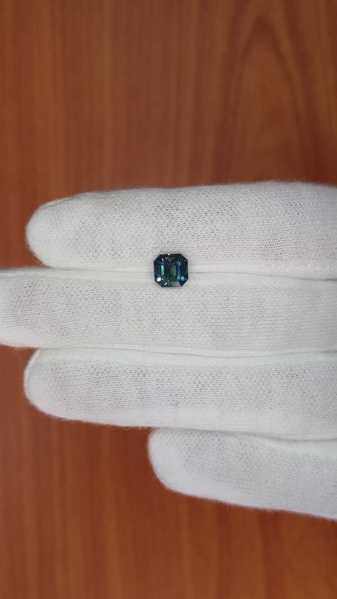 1.63 Ct. Greenish Blue Sapphire from Madagascar Size Video