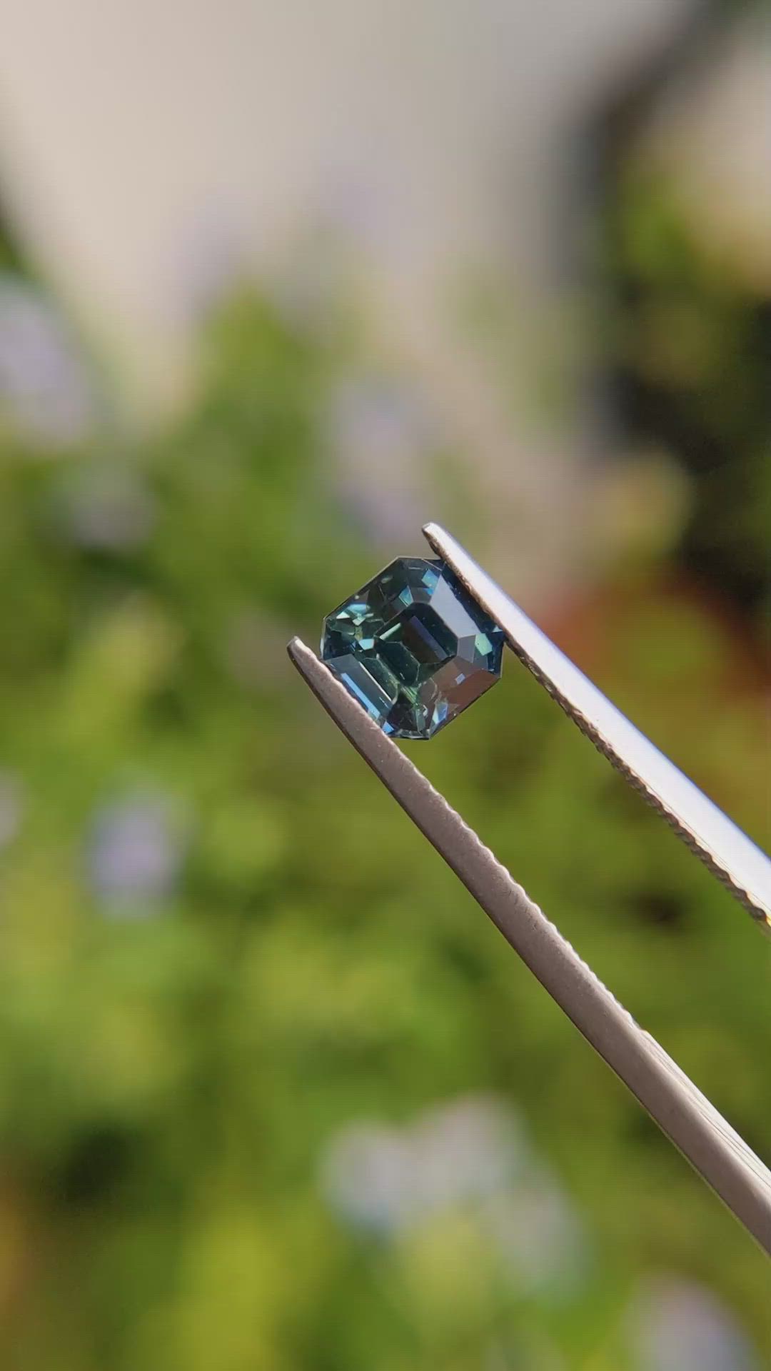 1.63 Ct. Greenish Blue Sapphire from Madagascar Size Video