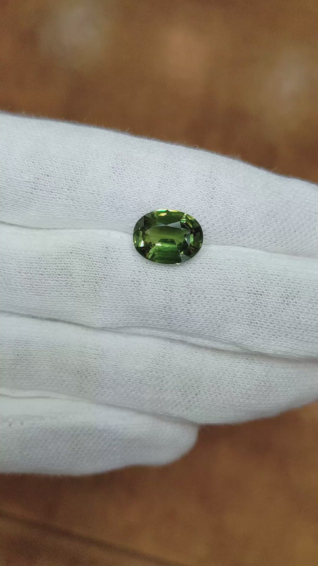 4.52 Ct. Green Sapphire from Madagascar Size Video