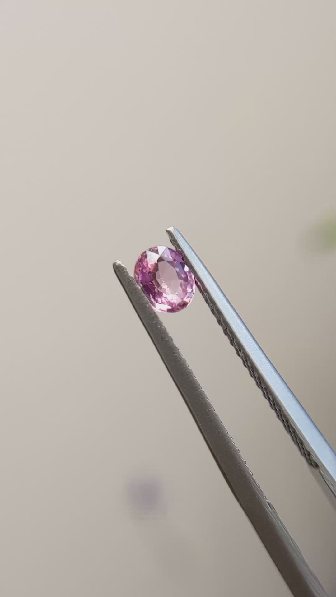 0.41 Ct. Pinkish Purple Sapphire from Madagascar Size Video