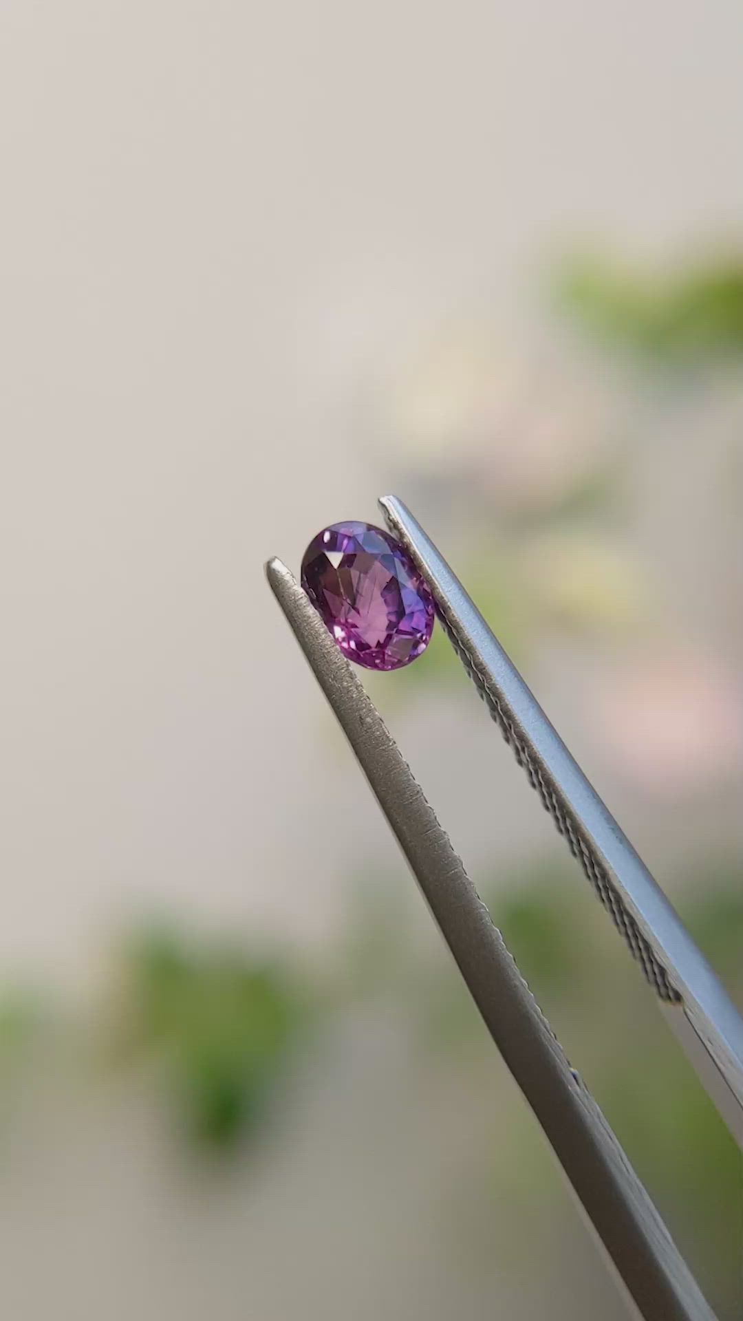 0.54 Ct. Pinkish Purple Sapphire from Madagascar Size Video