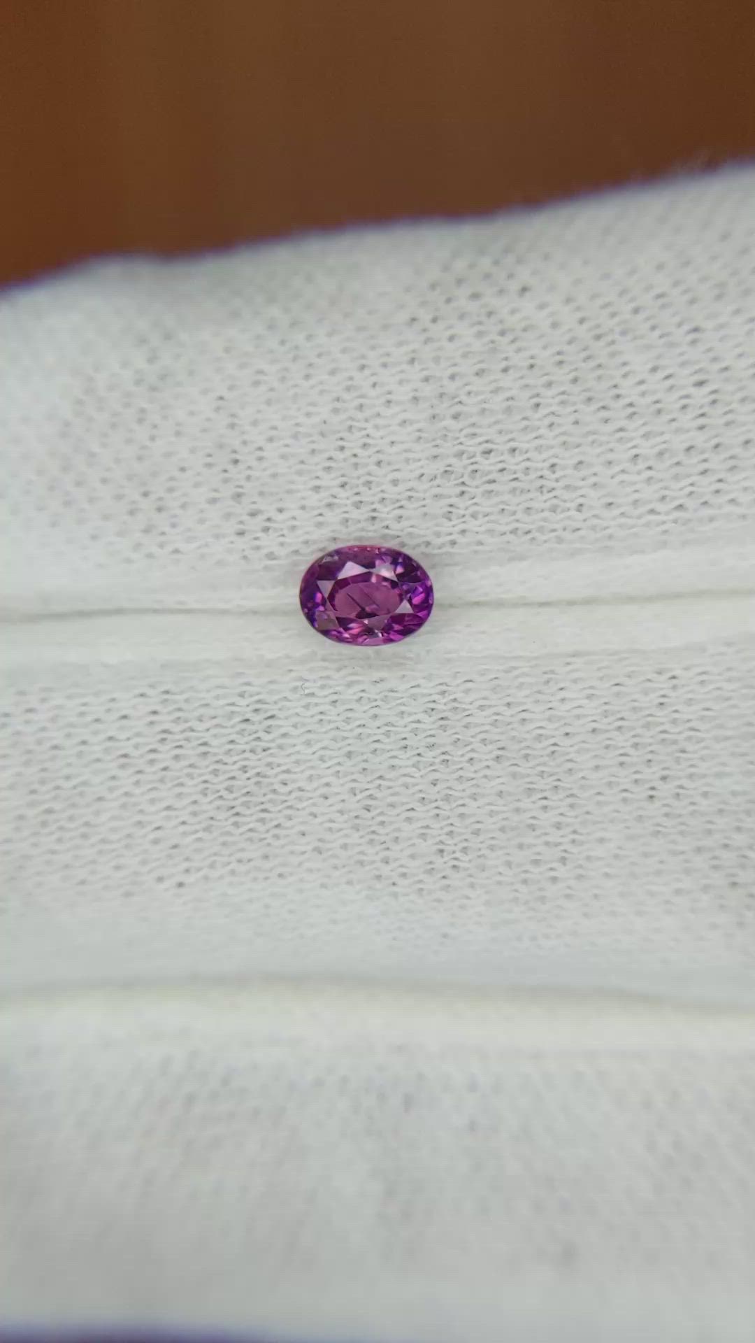 0.54 Ct. Pinkish Purple Sapphire from Madagascar Size Video