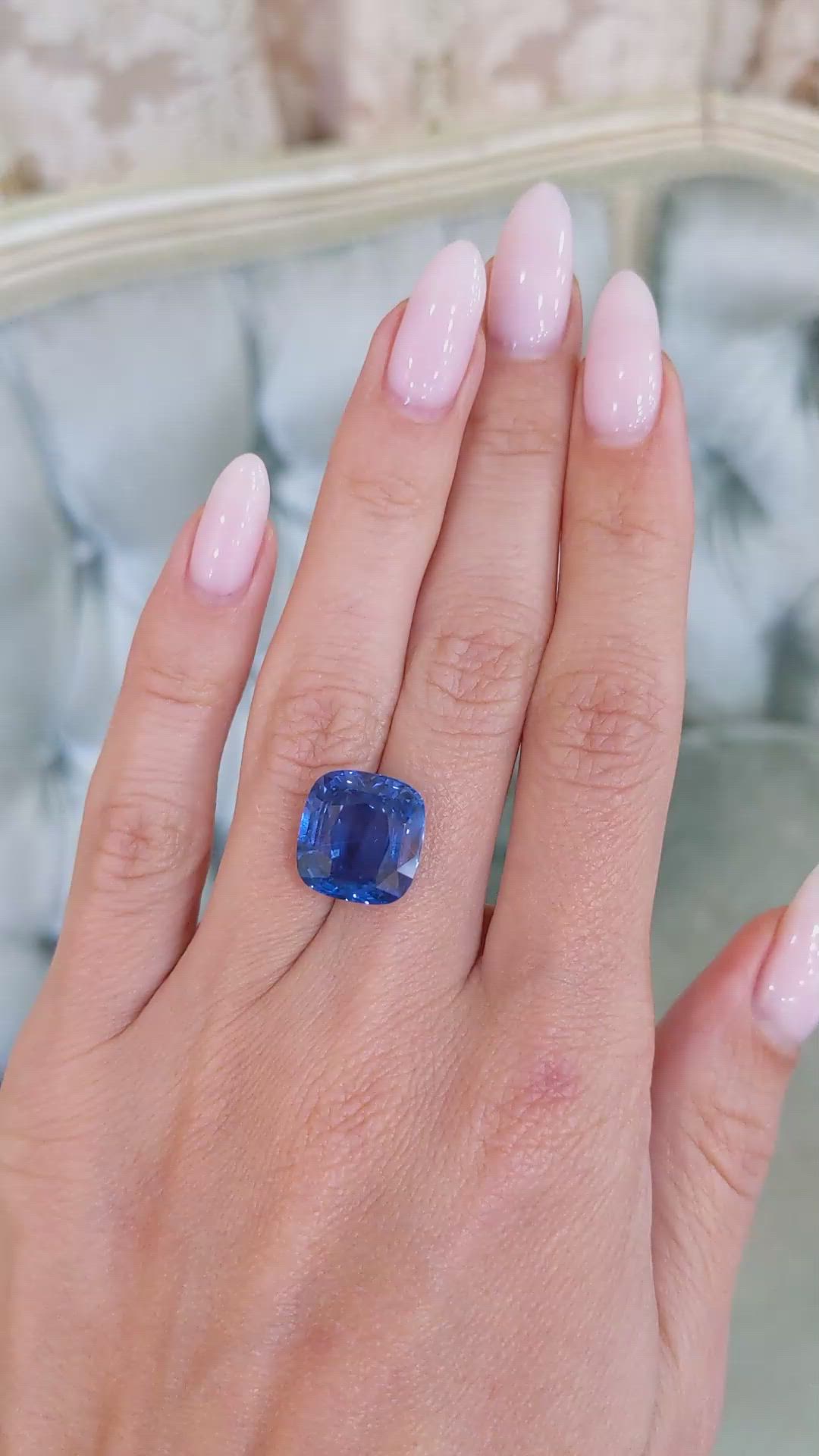 12.18 Ct. Blue Sapphire from Ceylon (Sri Lanka) Size Video