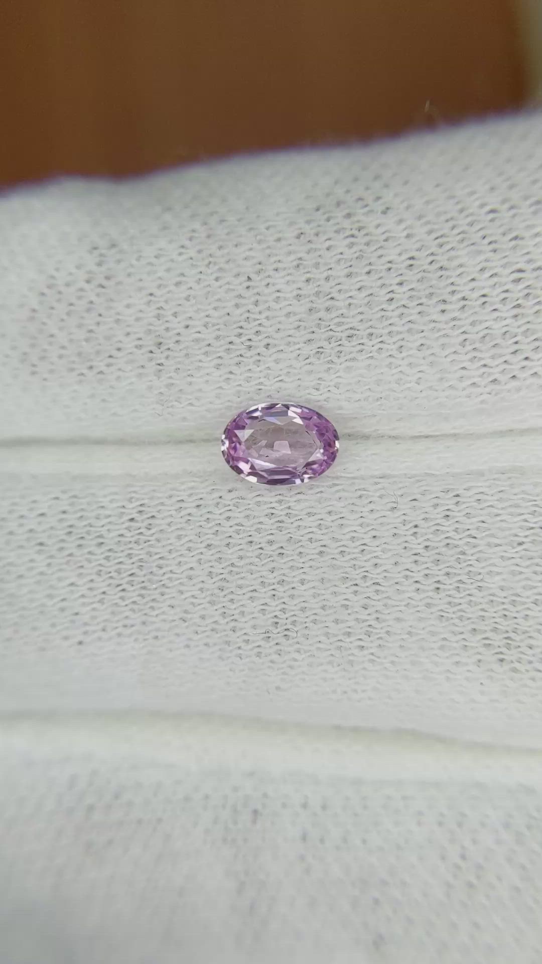 0.61 Ct. Pinkish Purple Sapphire from Madagascar Size Video