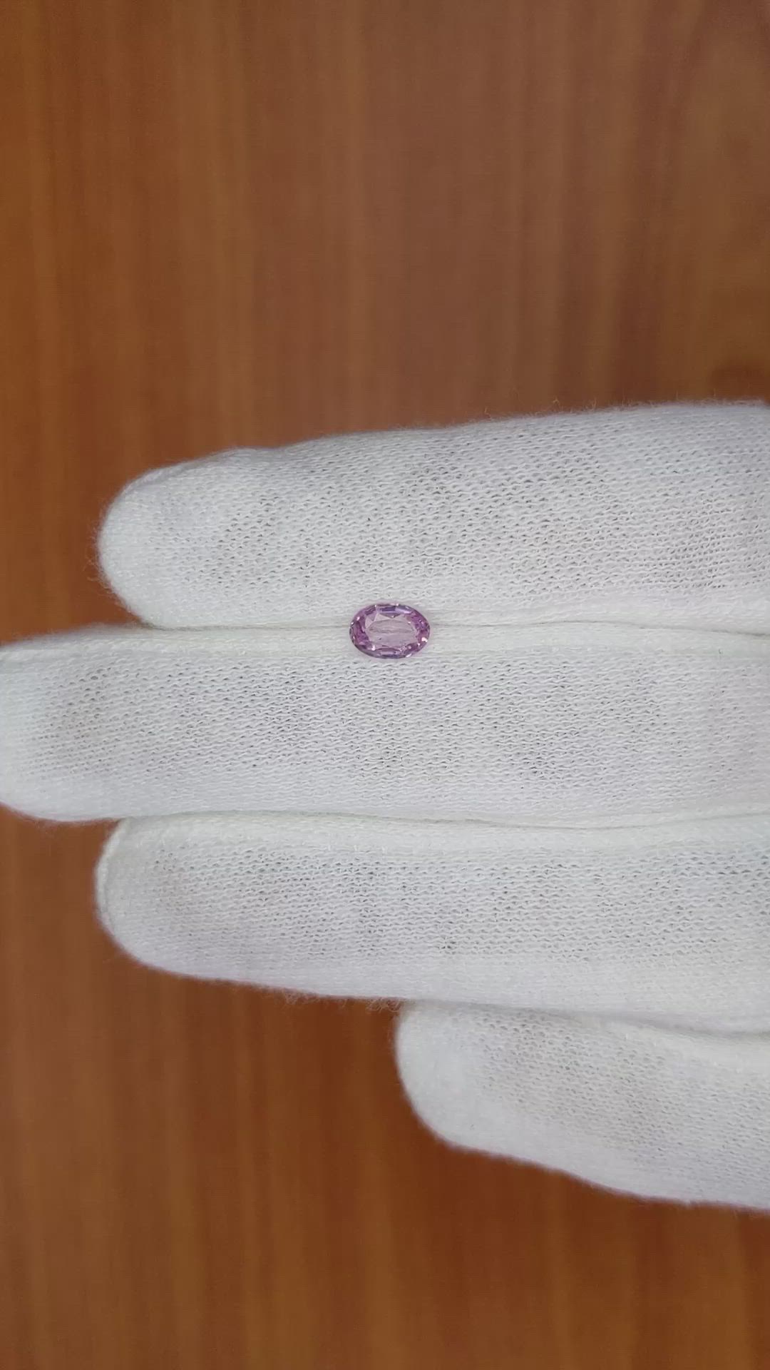 0.61 Ct. Pinkish Purple Sapphire from Madagascar Size Video