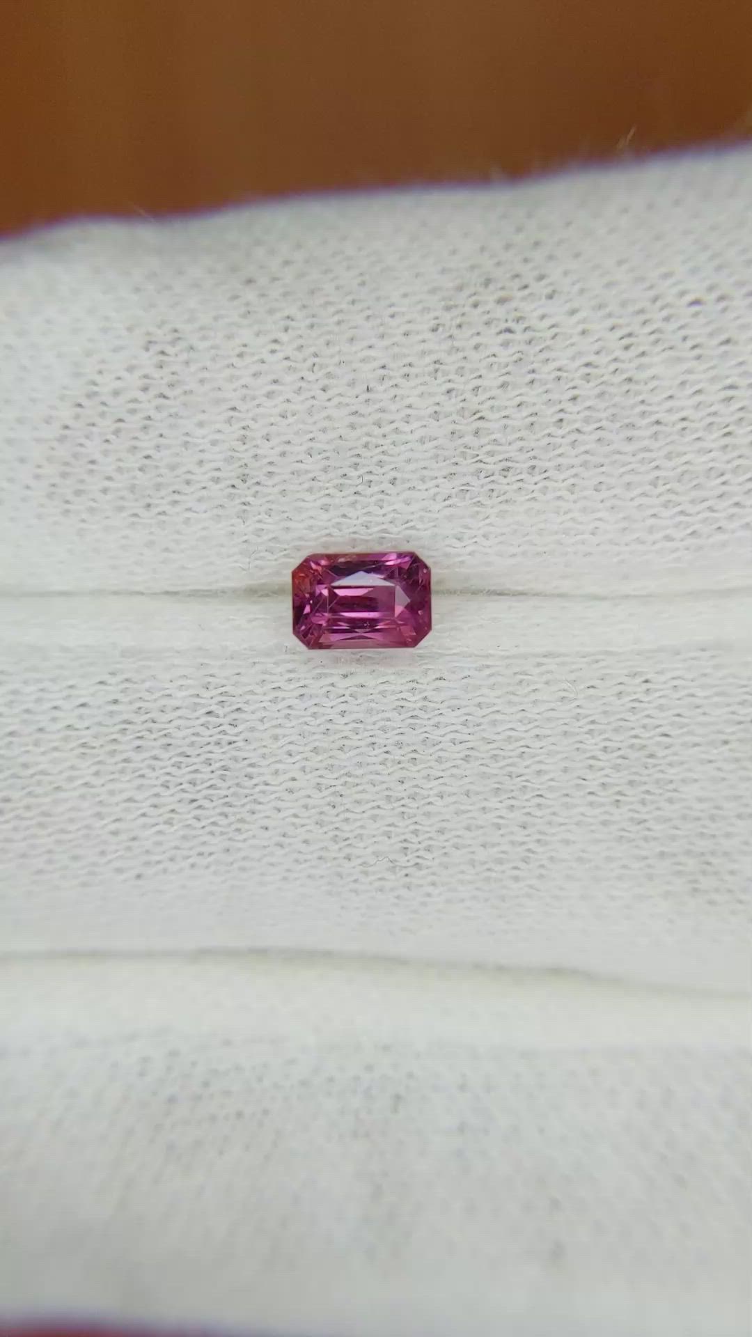 0.64 Ct. Reddish Pink Sapphire from Madagascar Size Video