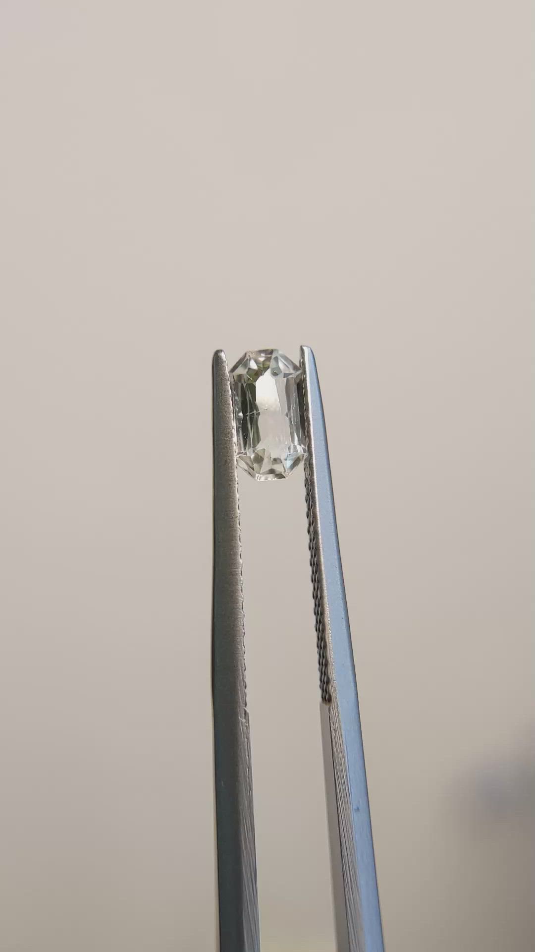 0.76 Ct. White Sapphire from Madagascar Size Video