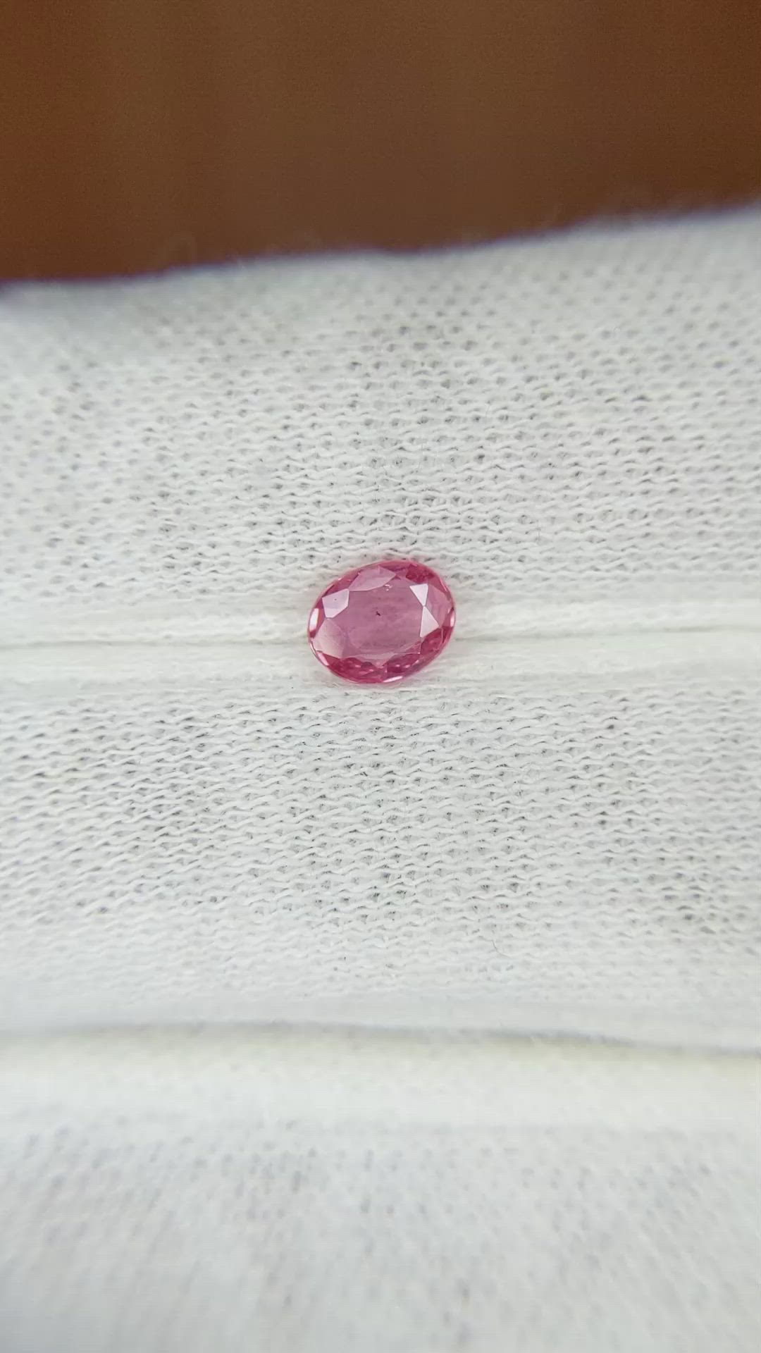 0.57 Ct. Reddish Pink Sapphire from Madagascar Size Video