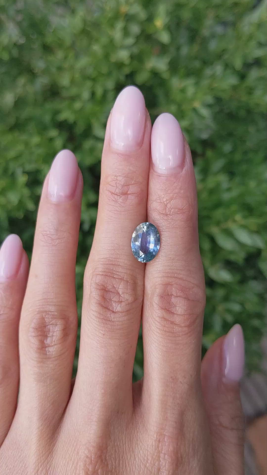 3.33 Ct. Bluish Green Sapphire from Burma (Myanmar) Size Video