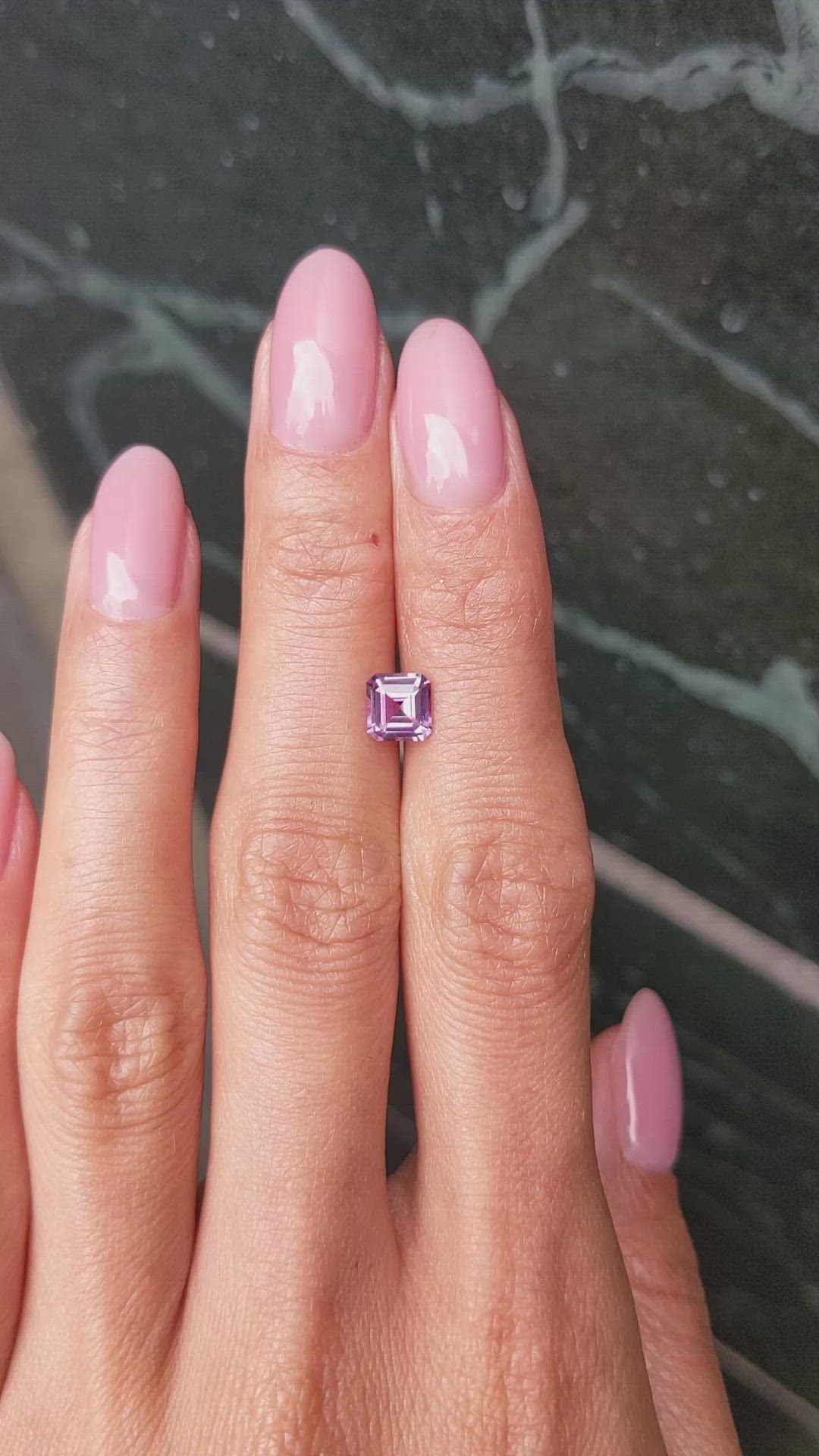 1.13 Ct. Pinkish Purple Sapphire from Ceylon (Sri Lanka) Size Video