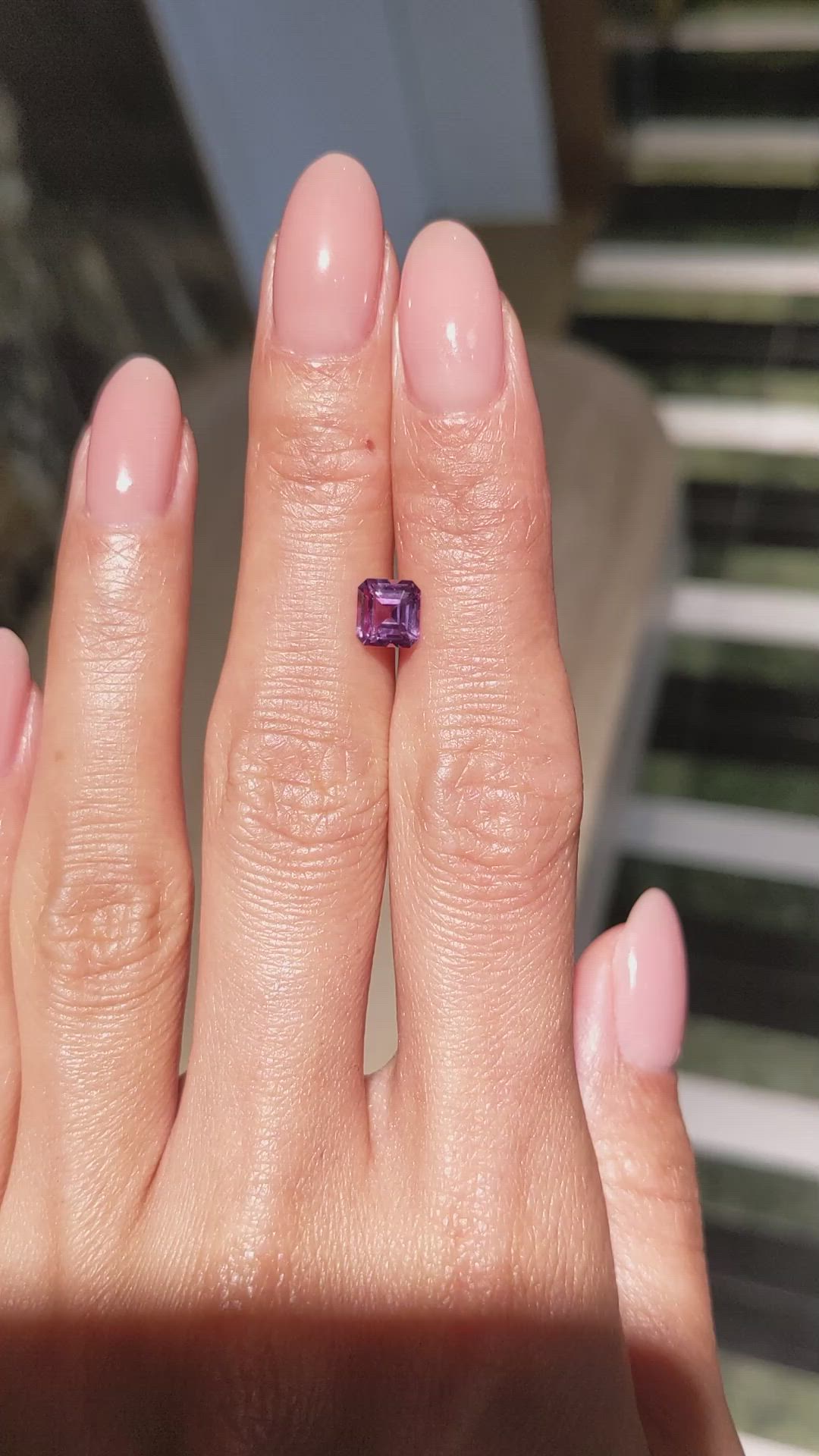 1.13 Ct. Pinkish Purple Sapphire from Ceylon (Sri Lanka) Size Video