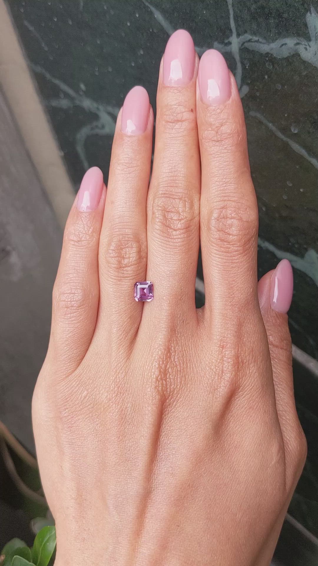 1.13 Ct. Pinkish Purple Sapphire from Ceylon (Sri Lanka) Size Video