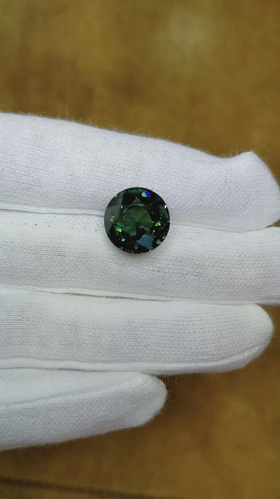 11.19 Ct. Bluish Green Sapphire from Madagascar Size Video