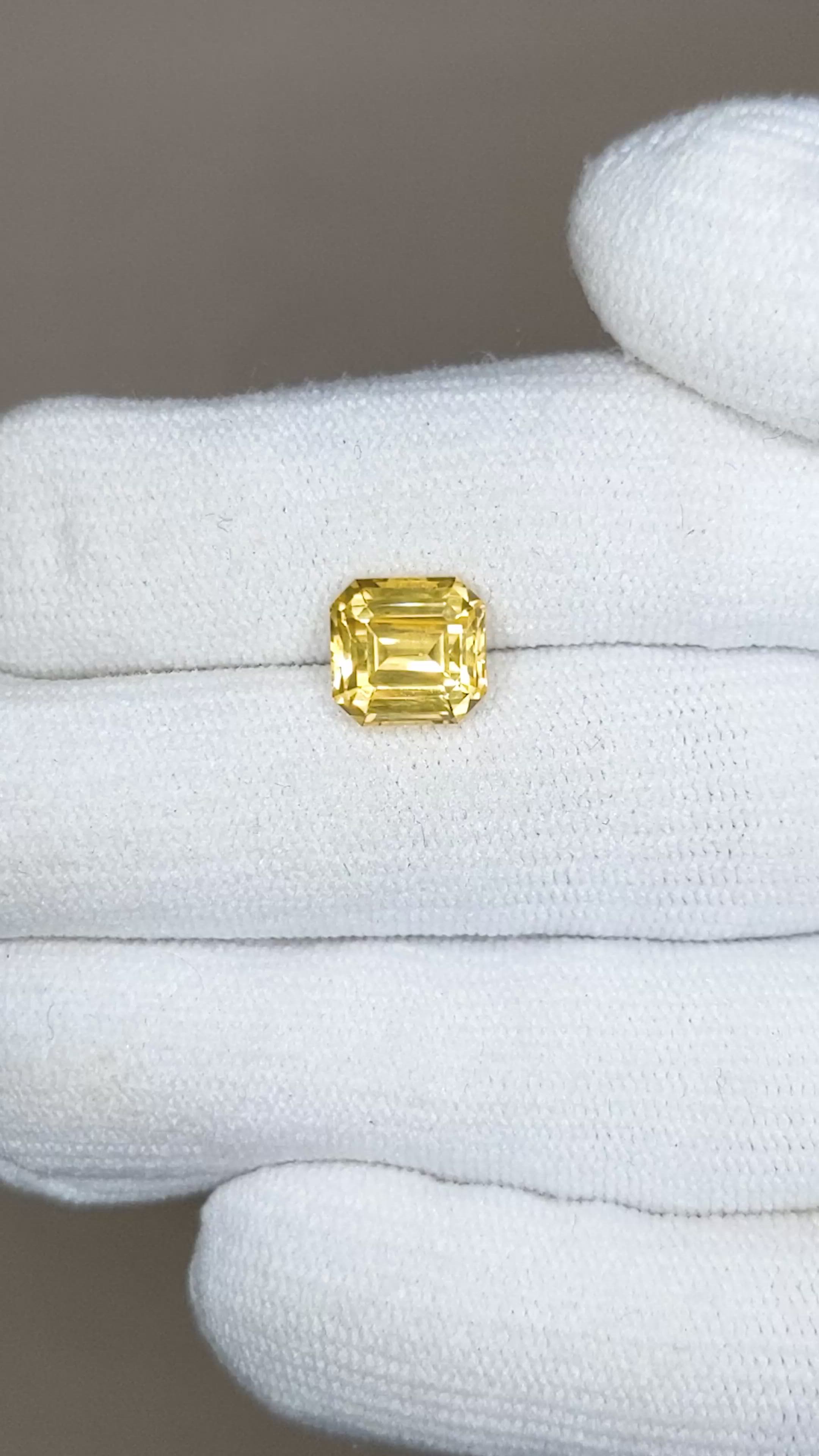 3.57 Ct. Yellow Sapphire from Ceylon (Sri Lanka) Size Video