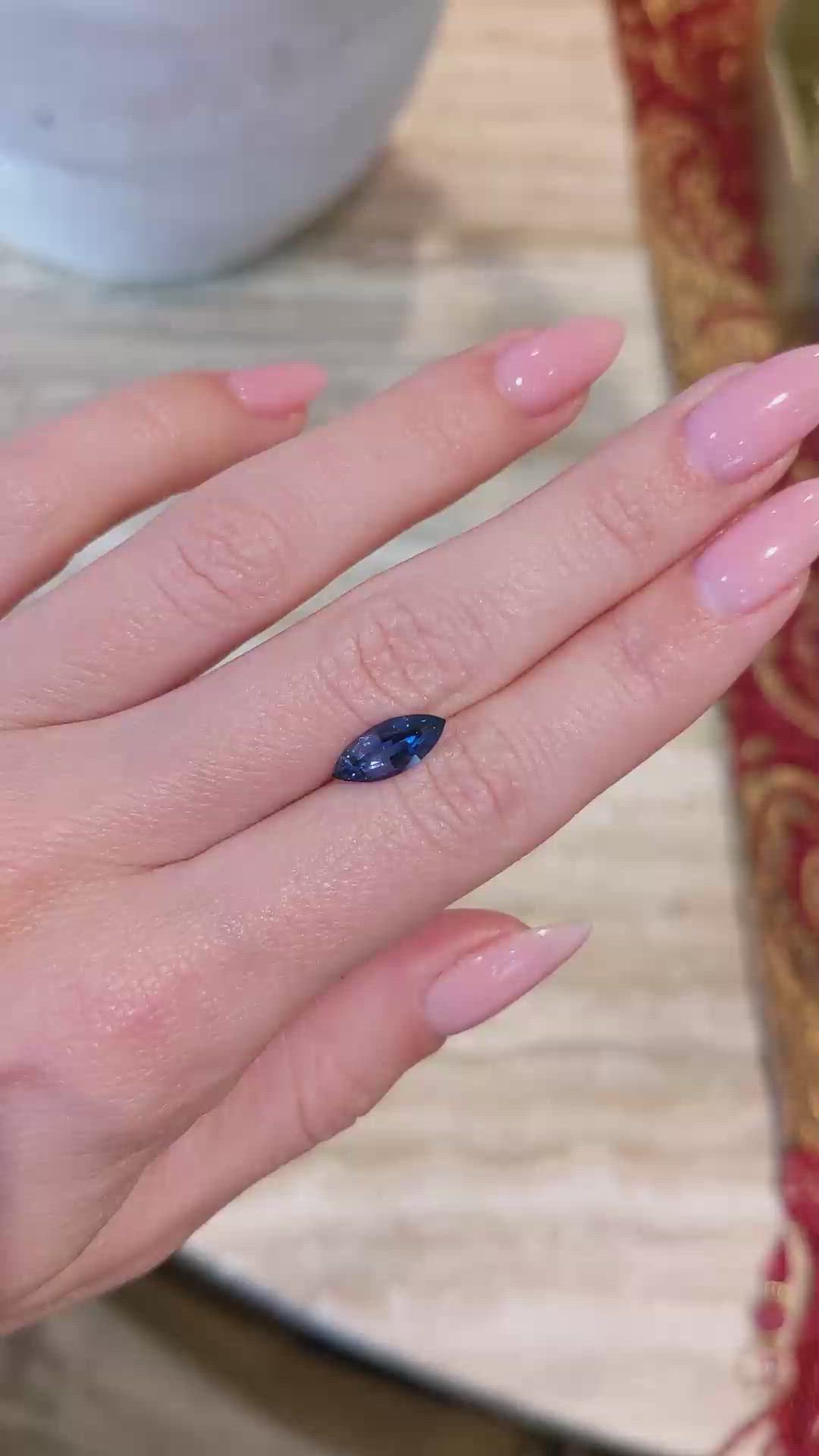 1.76 Ct. Bluish Purple Sapphire from Ceylon (Sri Lanka) Size Video