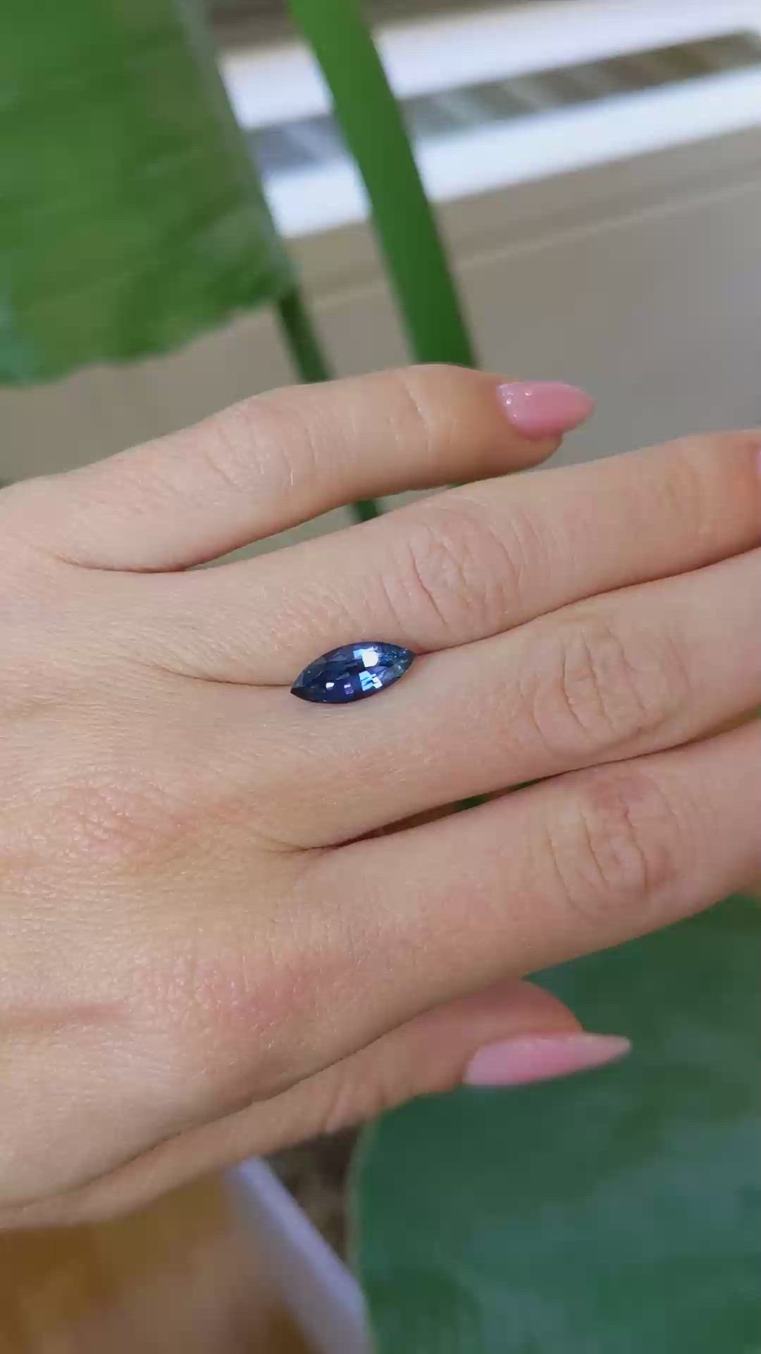 1.76 Ct. Bluish Purple Sapphire from Ceylon (Sri Lanka) Size Video