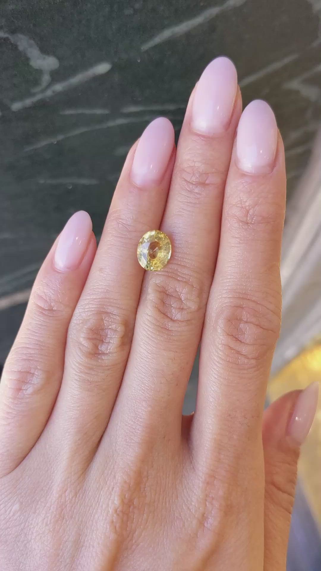 3.06 Ct. Yellow Sapphire from Ceylon (Sri Lanka) Size Video