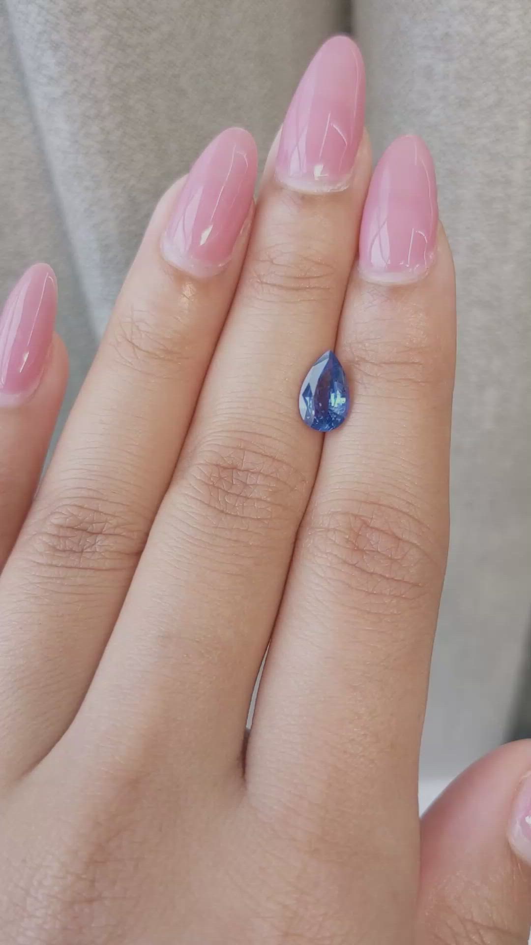 1.55 Ct. Blue Sapphire from Ceylon (Sri Lanka) Size Video