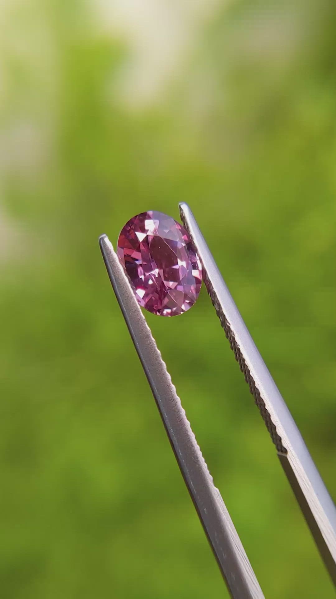 1.26 Ct. Reddish Pink Sapphire from Ceylon (Sri Lanka) Size Video