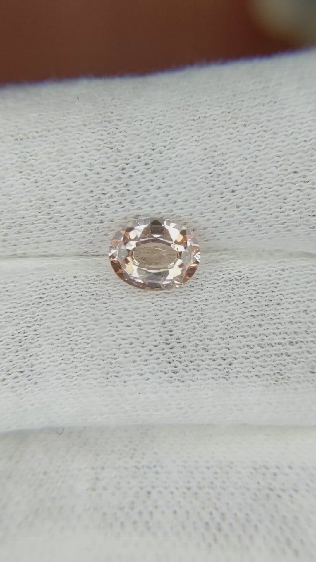 1.47 Ct. Peach Sapphire from Ceylon (Sri Lanka) Size Video