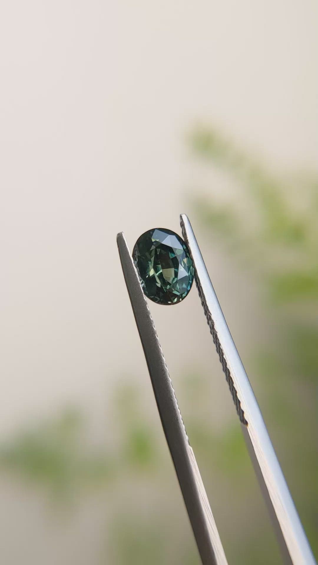 1.19 Ct. Bluish Green Sapphire from Ceylon (Sri Lanka) Size Video
