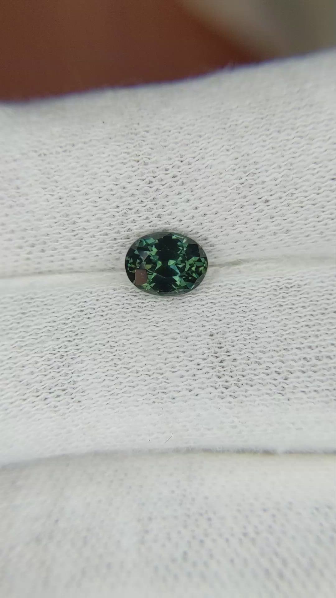 1.19 Ct. Bluish Green Sapphire from Ceylon (Sri Lanka) Size Video