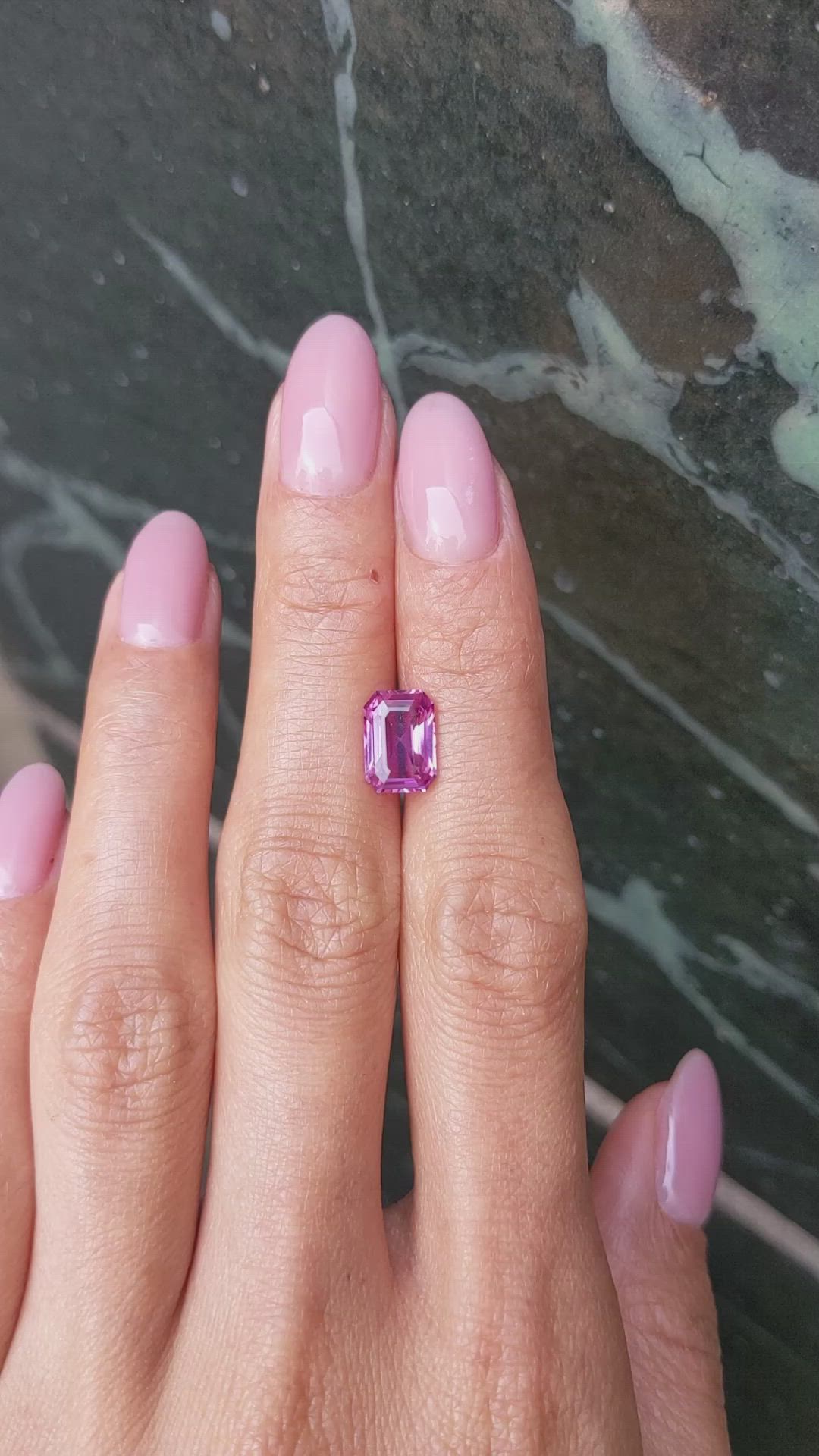 2.64 Ct. Purplish Pink Sapphire from Ceylon (Sri Lanka) Size Video