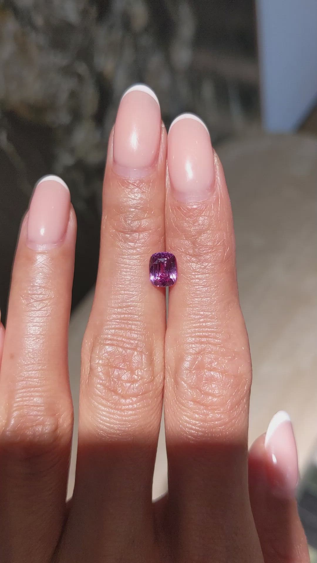 1.58 Ct. Purplish Pink Sapphire from Ceylon (Sri Lanka) Size Video