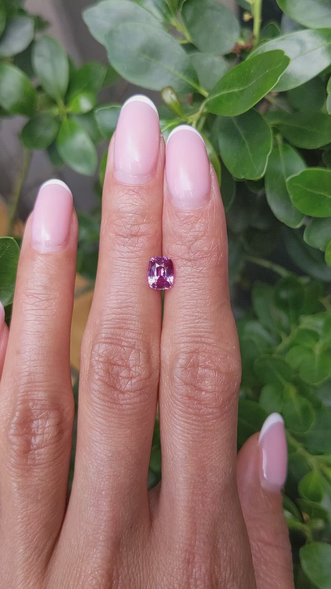1.58 Ct. Purplish Pink Sapphire from Ceylon (Sri Lanka) Size Video