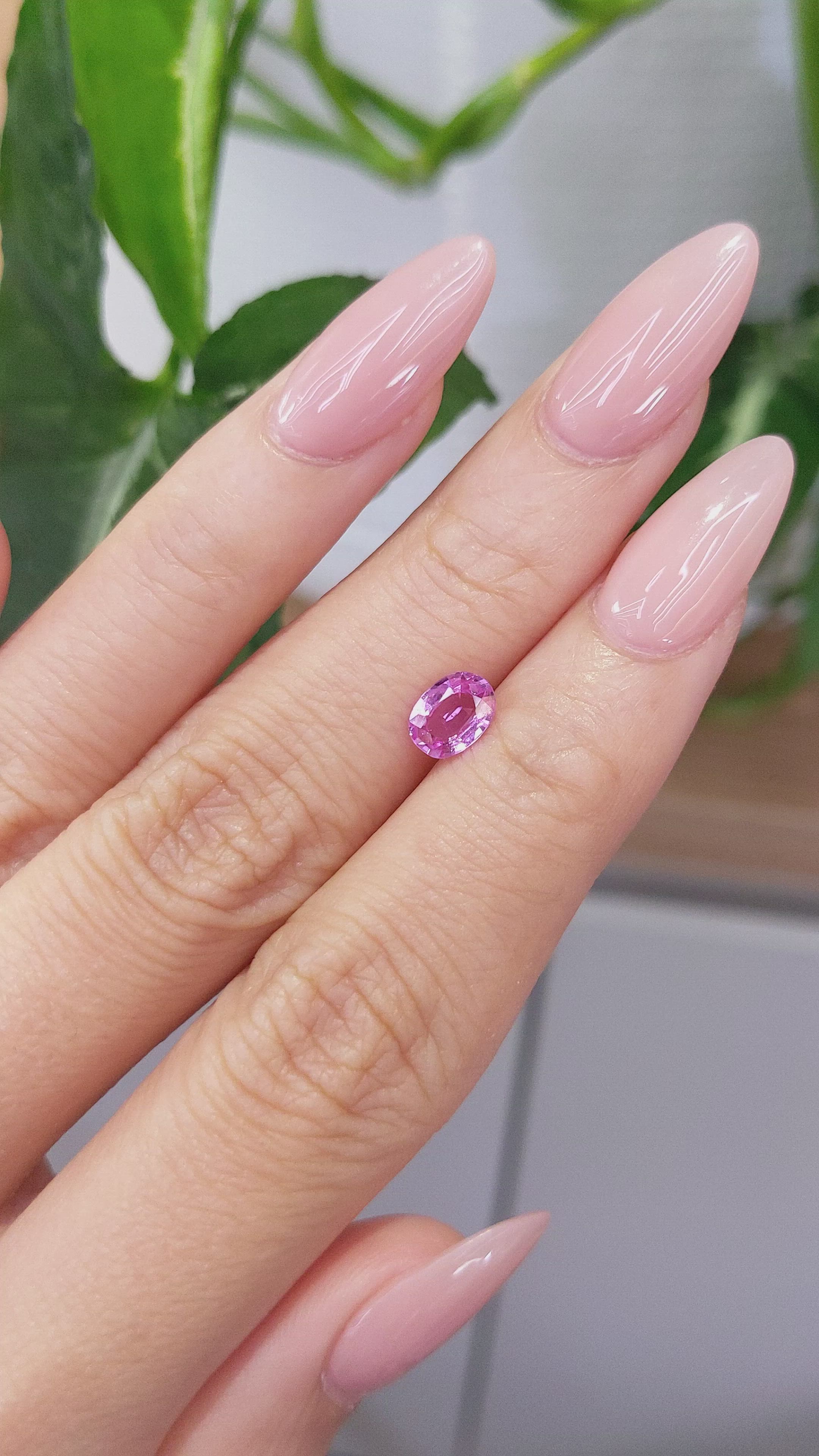 0.85 Ct. Pink Sapphire from Ceylon (Sri Lanka) Size Video