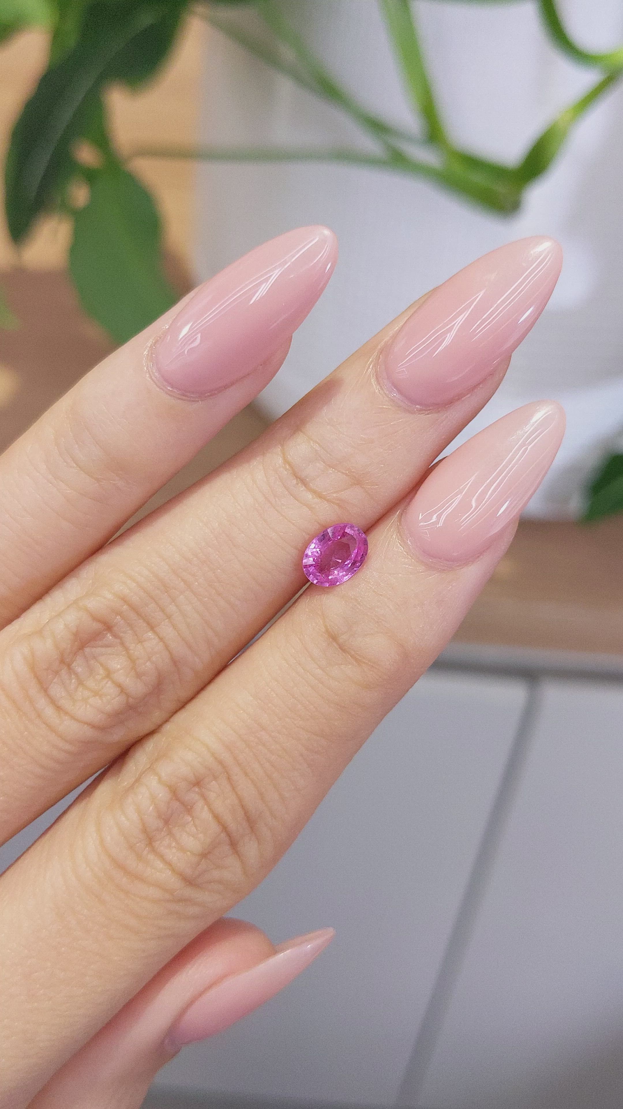 0.91 Ct. Pink Sapphire from Ceylon (Sri Lanka) Size Video