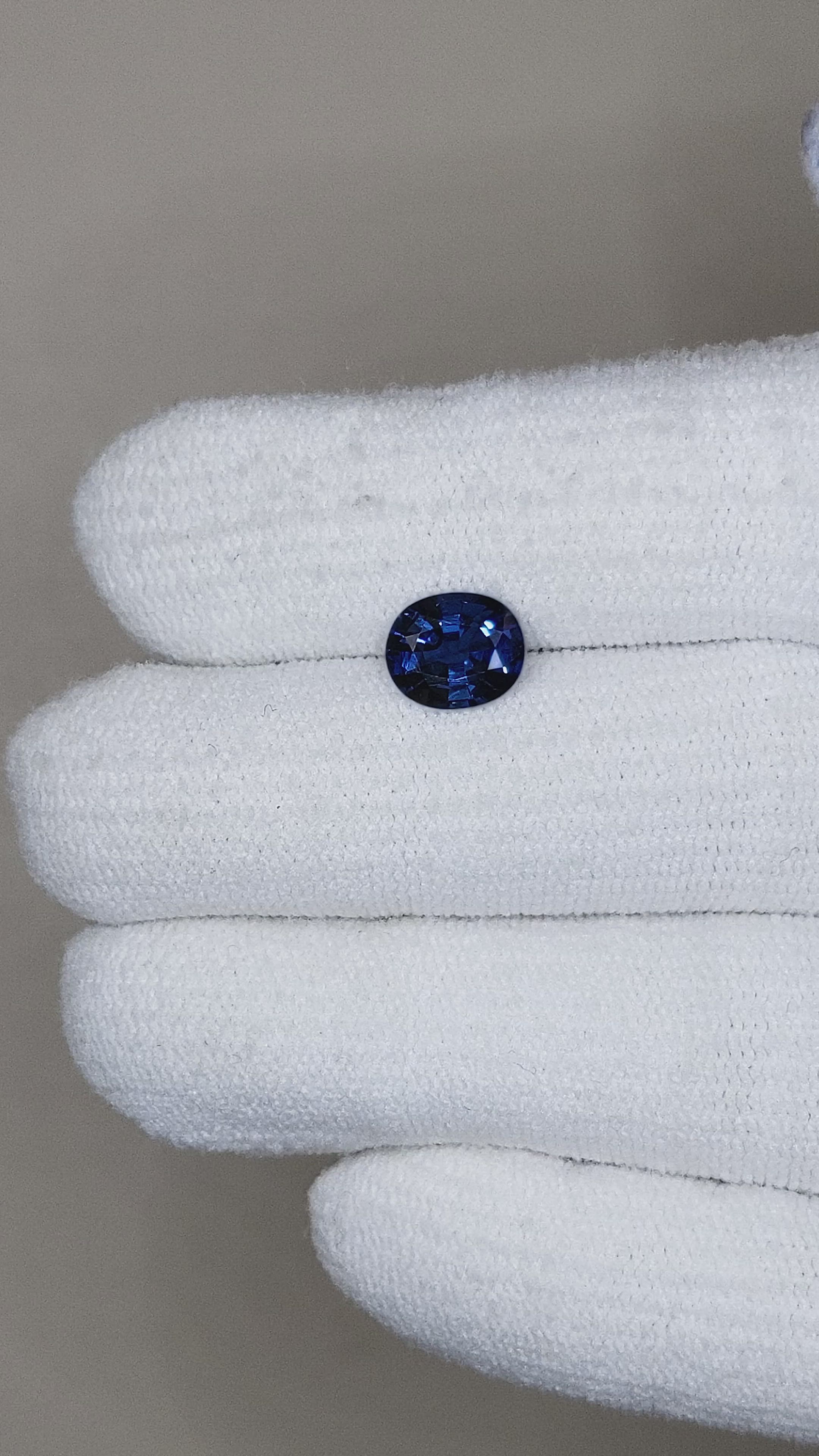 1.29 Ct. Blue Sapphire from Ceylon (Sri Lanka) Size Video