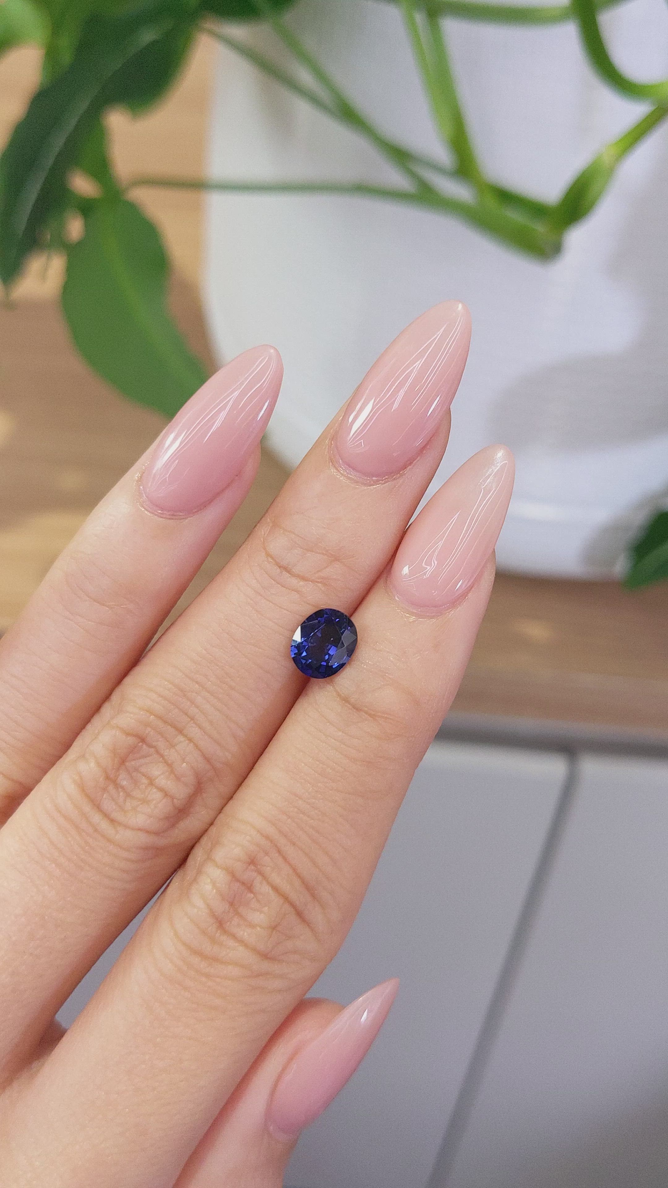 1.29 Ct. Blue Sapphire from Ceylon (Sri Lanka) Size Video