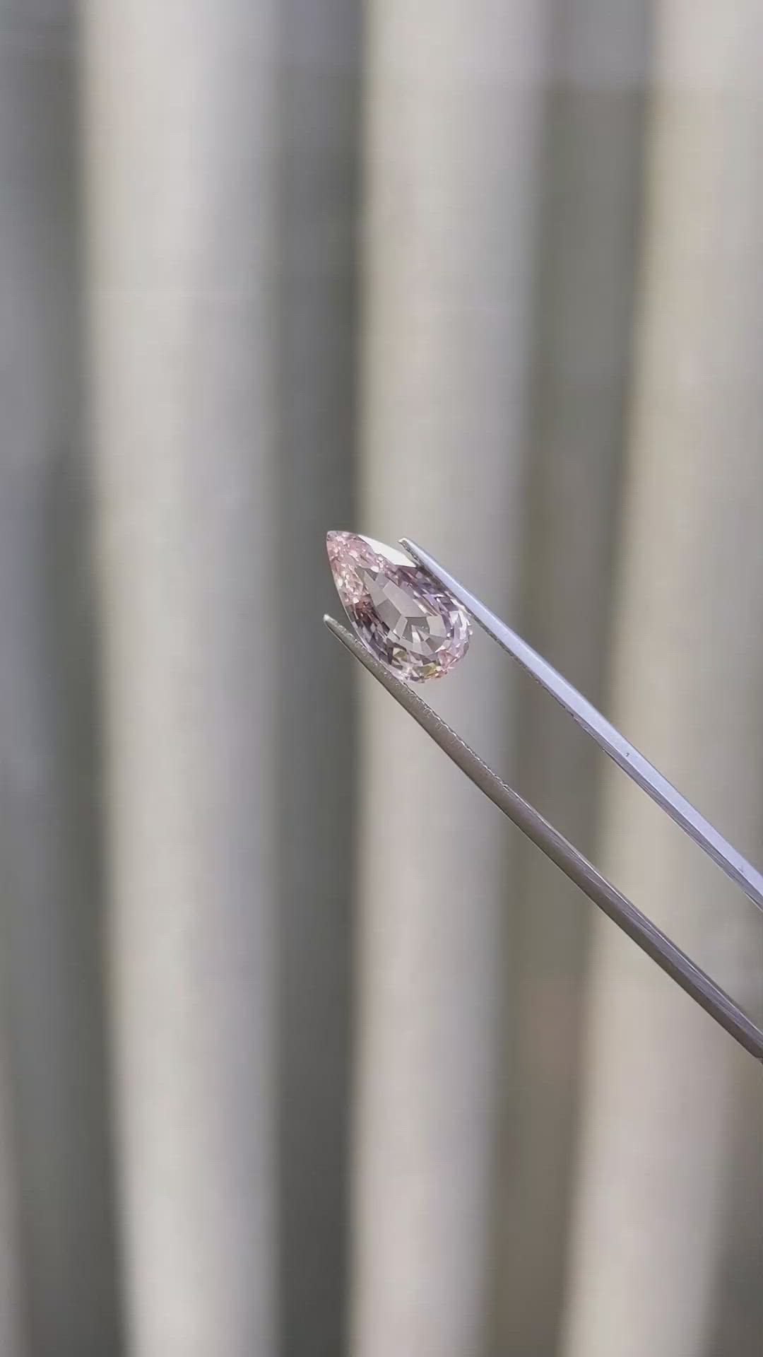 3.90 Ct. Peach Sapphire from Ceylon (Sri Lanka) Size Video