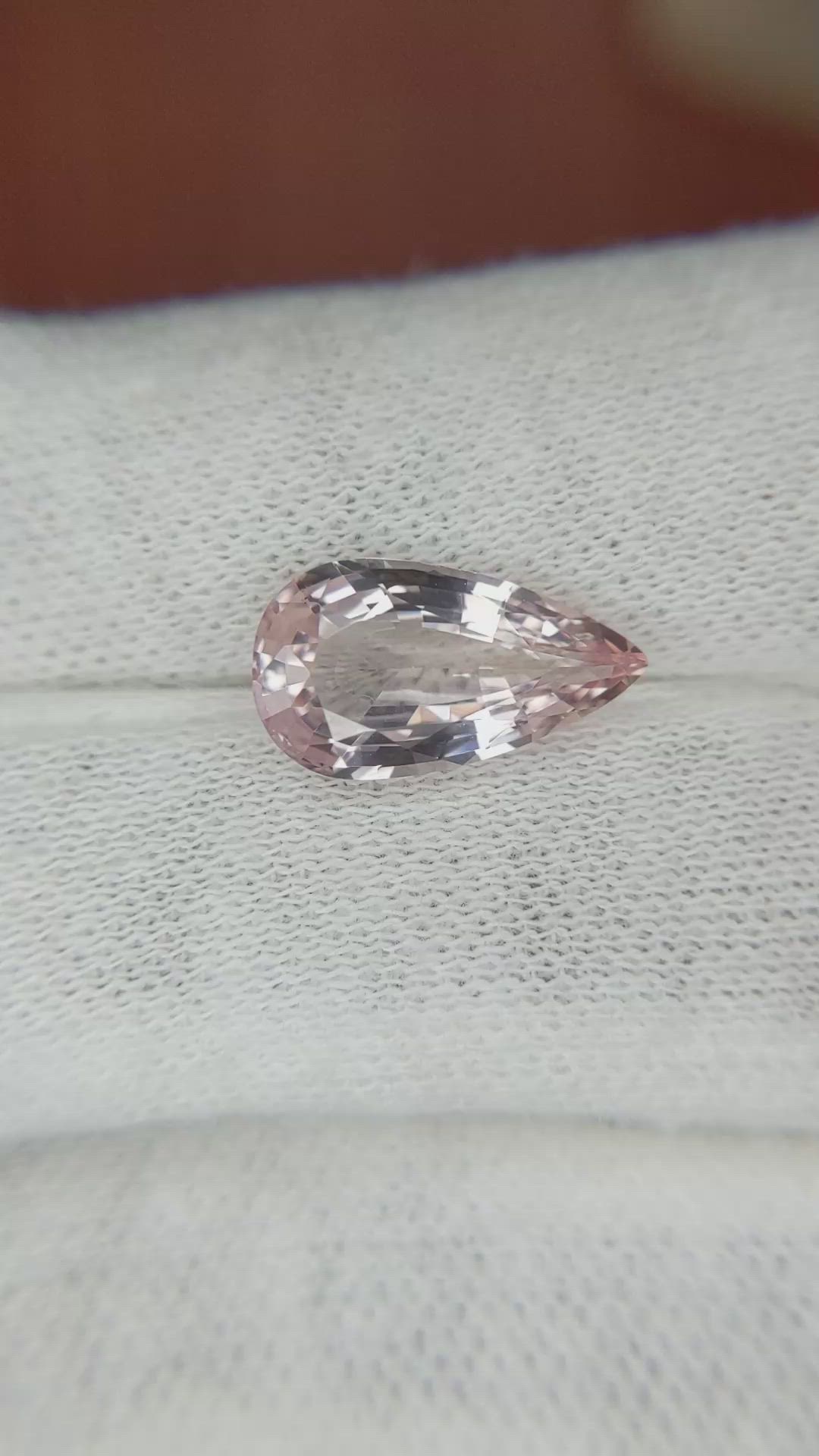 3.90 Ct. Peach Sapphire from Ceylon (Sri Lanka) Size Video