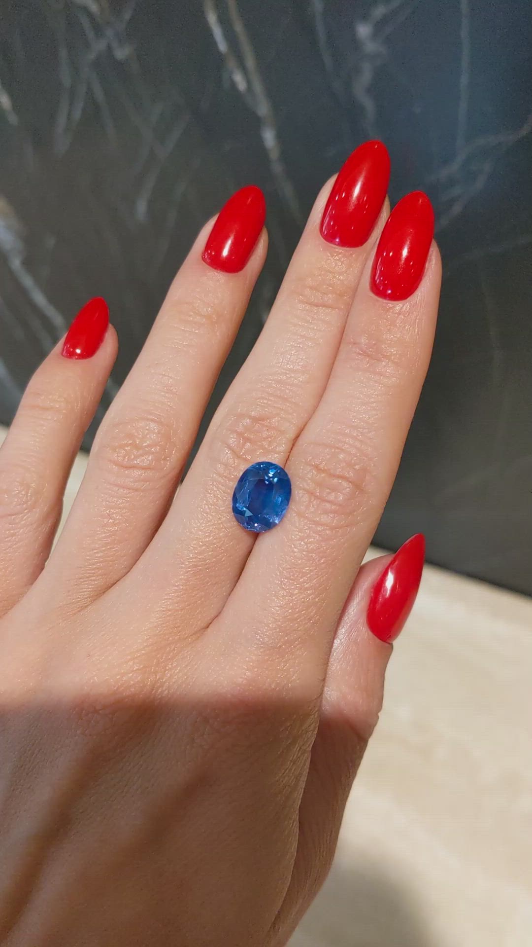 5.82 Ct. Blue Sapphire from Ceylon (Sri Lanka) Size Video