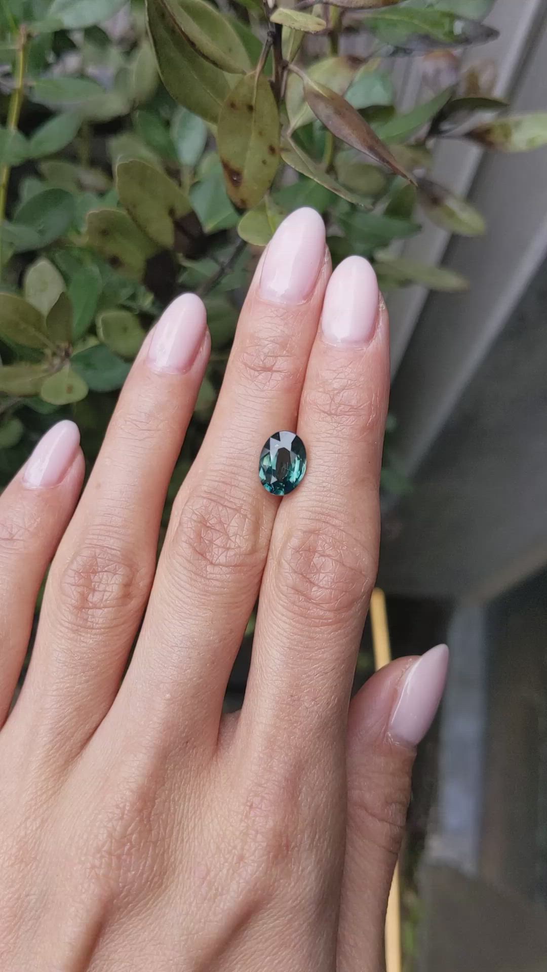 3.03 Ct. Bluish Green Sapphire from Ceylon (Sri Lanka) Size Video