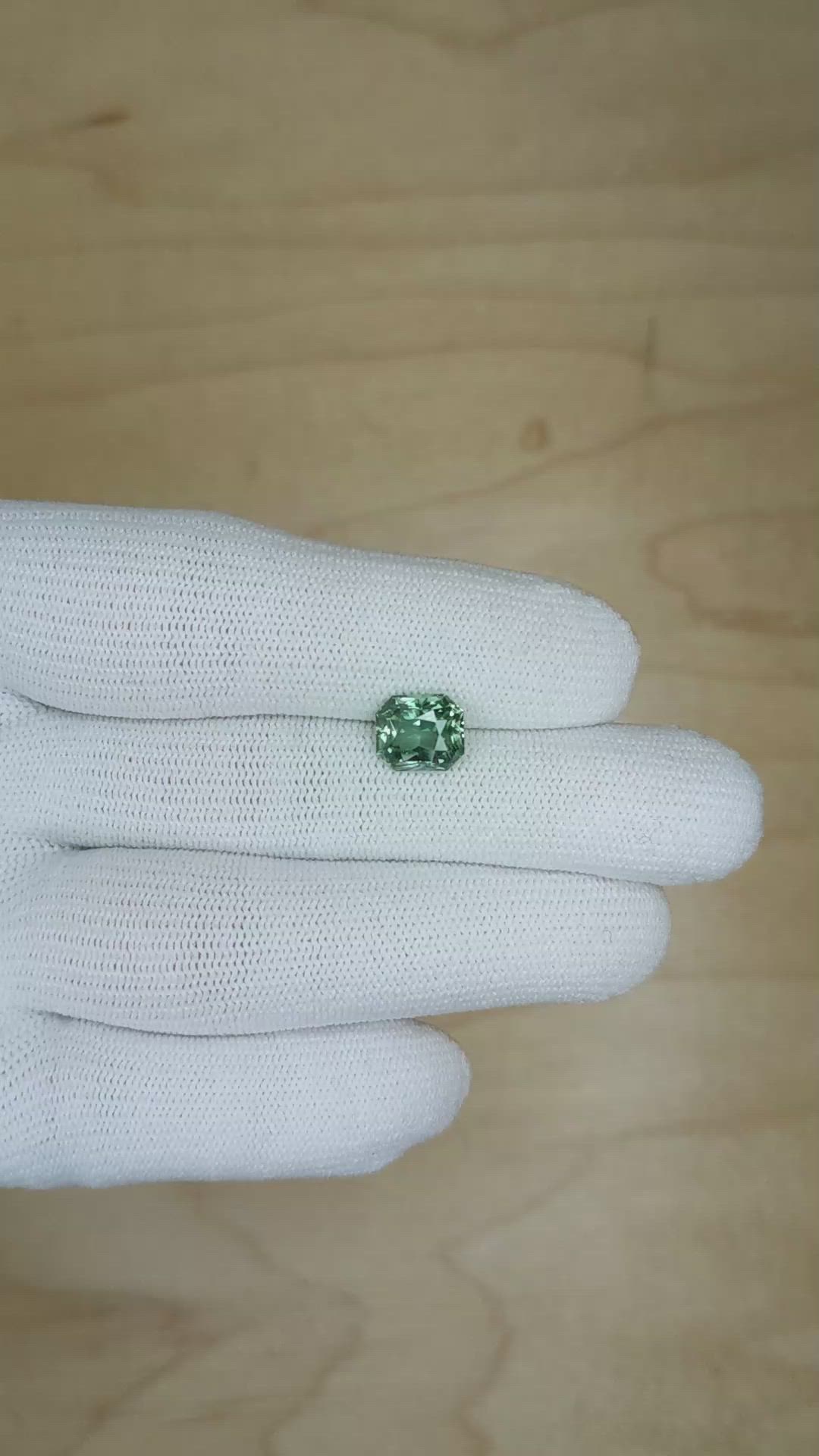 2.75 Ct. Bluish Green Sapphire from Madagascar Size Video