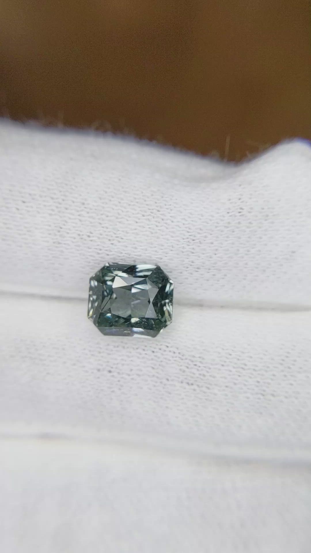 2.98 Ct. Bluish Green Sapphire from Madagascar Size Video
