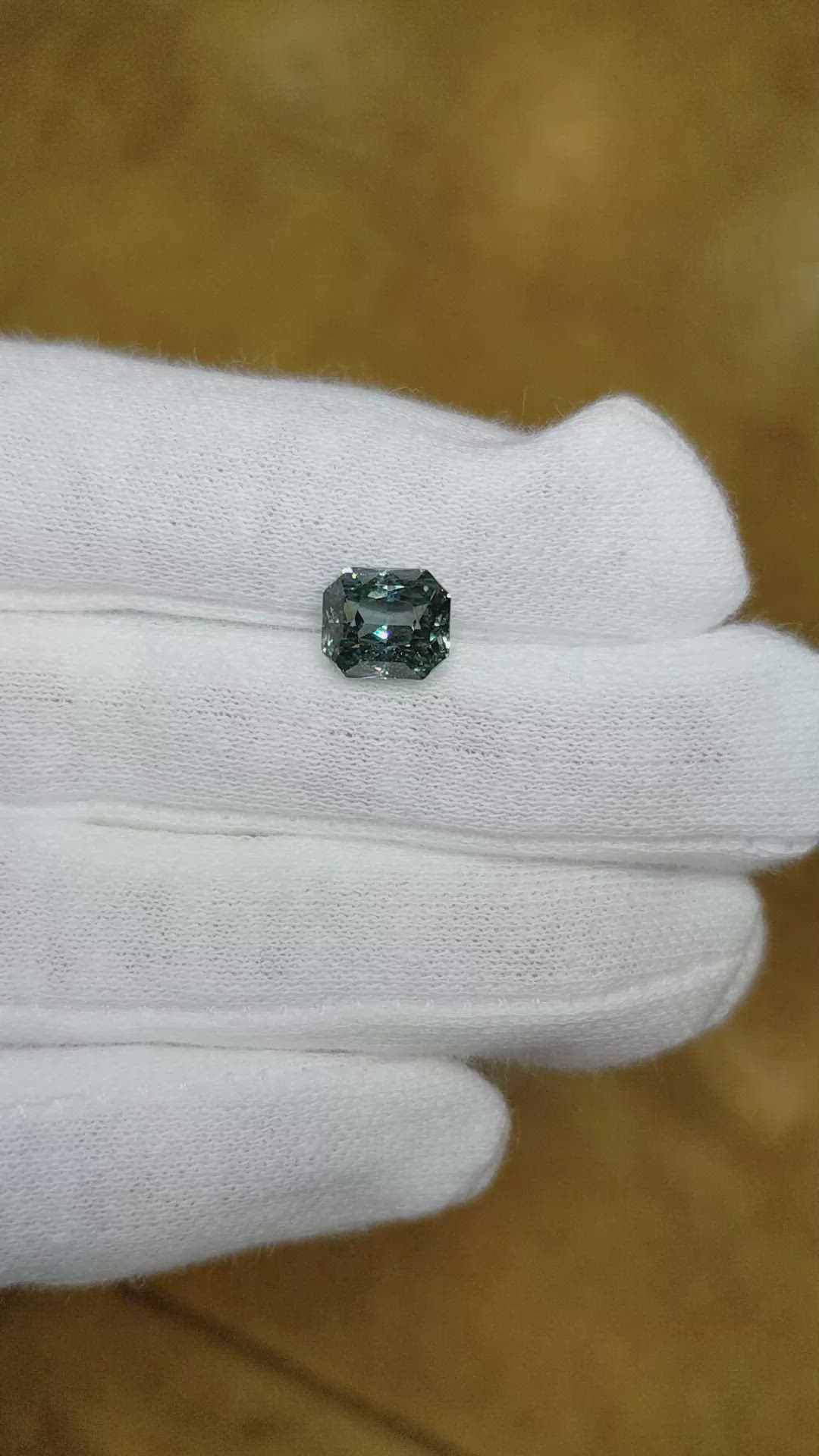 2.98 Ct. Bluish Green Sapphire from Madagascar Size Video