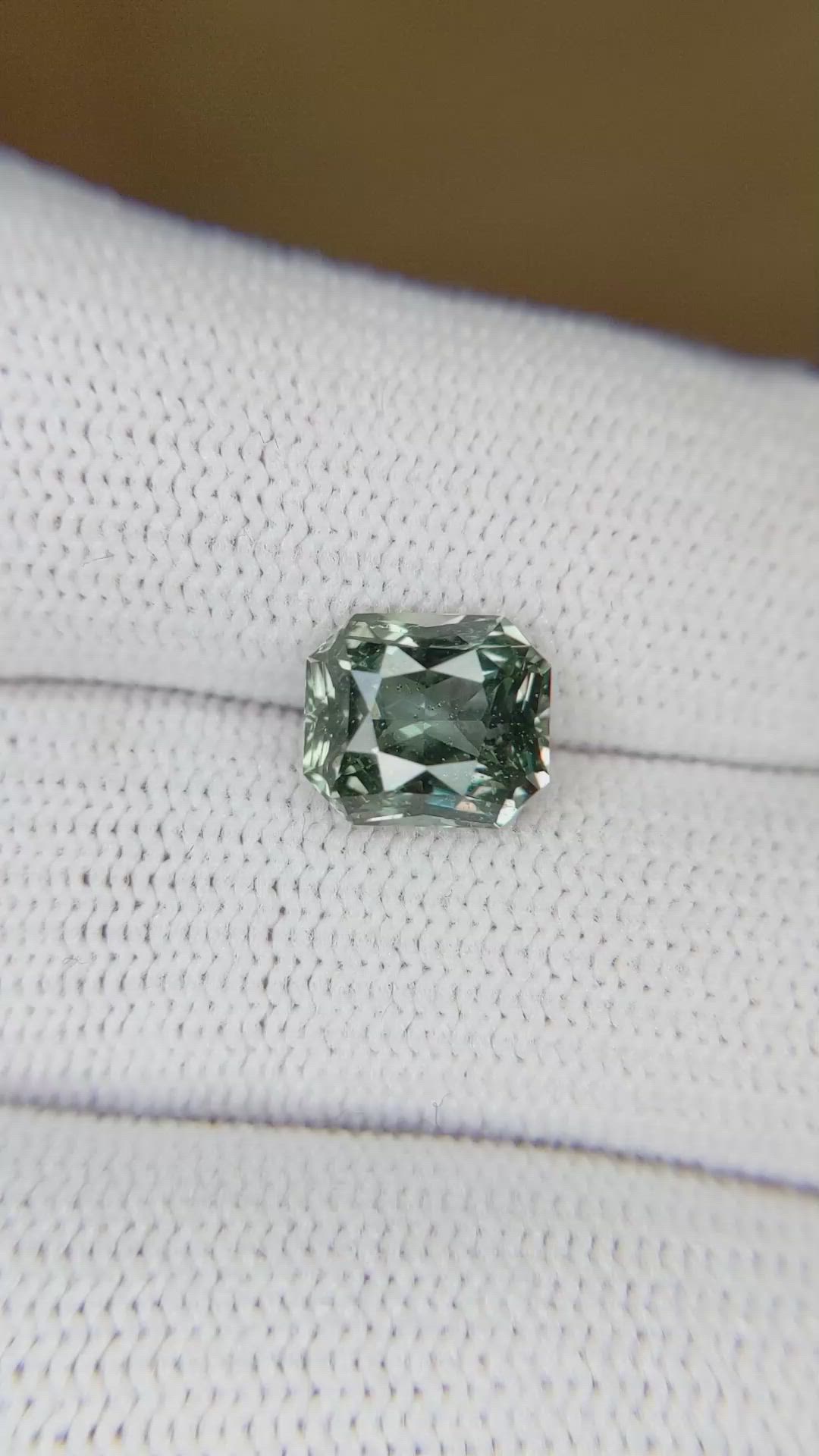 2.75 Ct. Bluish Green Sapphire from Madagascar Size Video