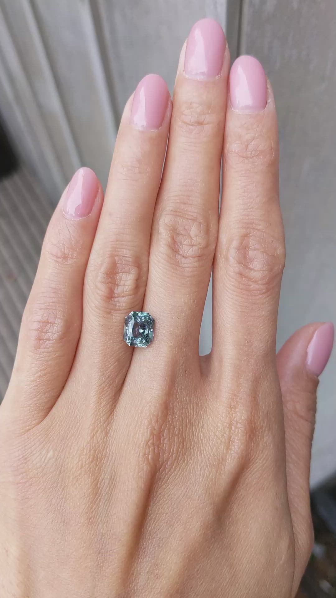 2.75 Ct. Bluish Green Sapphire from Madagascar Size Video