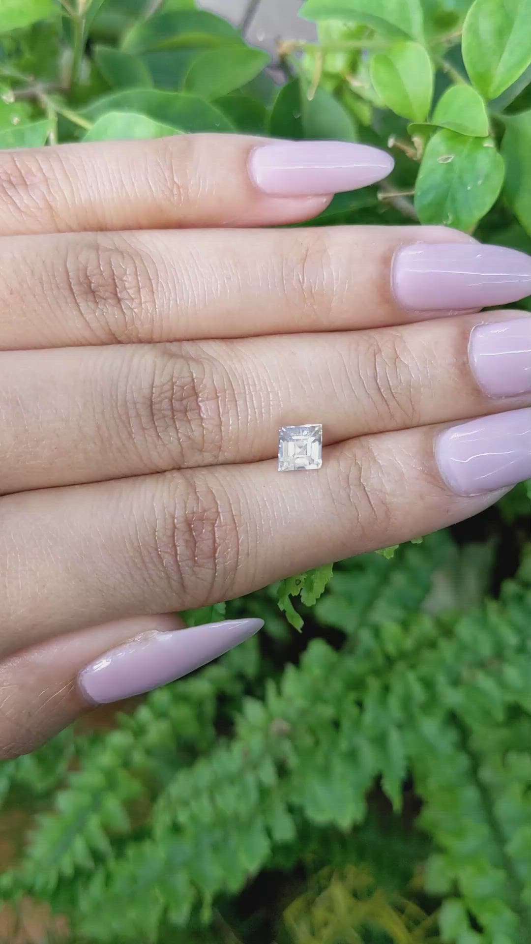 1.06 Ct. White Sapphire from Ceylon (Sri Lanka) Size Video