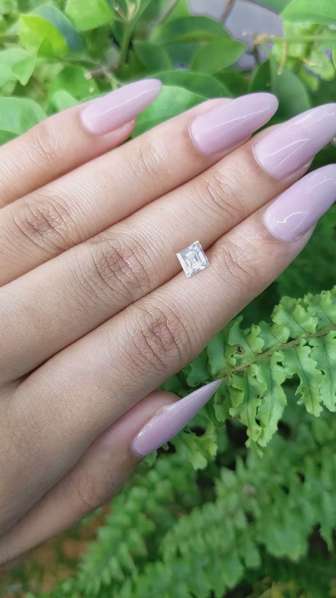 1.06 Ct. White Sapphire from Ceylon (Sri Lanka) Size Video