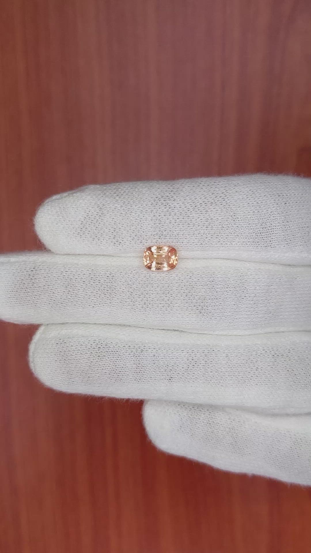 1.13 Ct. Orange Sapphire from Ceylon (Sri Lanka) Size Video