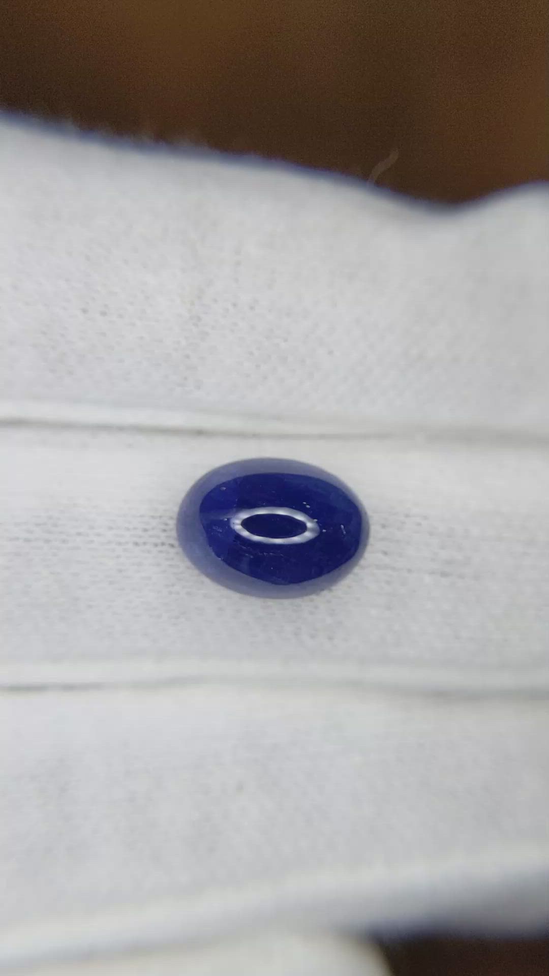 5.44 Ct. Blue Cabochon Sapphire from Burma (Myanmar) Size Video