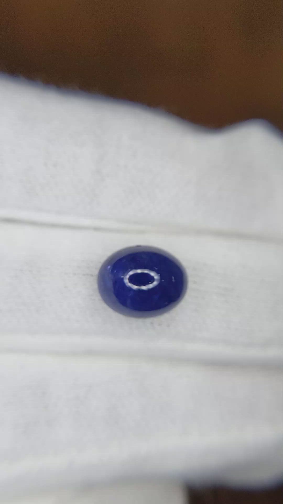 6.11 Ct. Blue Cabochon Sapphire from Ceylon (Sri Lanka) Size Video