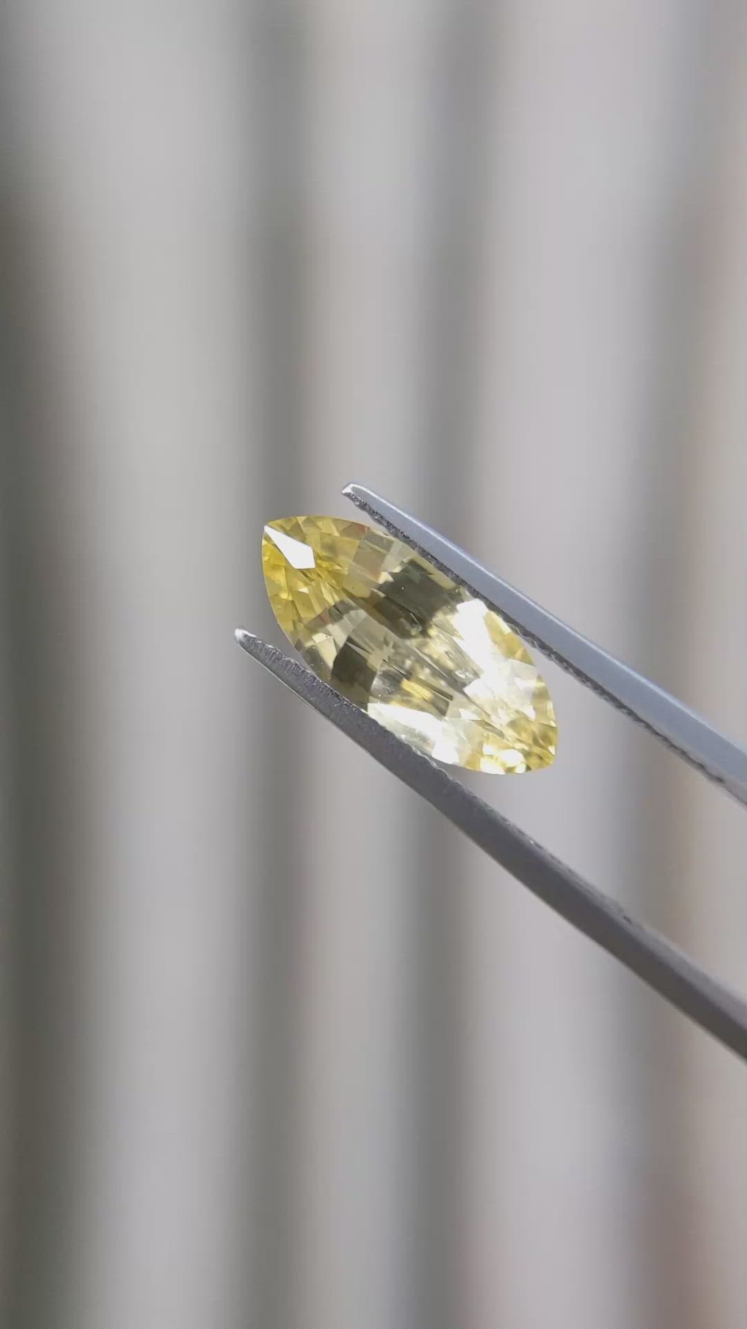 3.12 Ct. Yellow Sapphire from Ceylon (Sri Lanka) Size Video