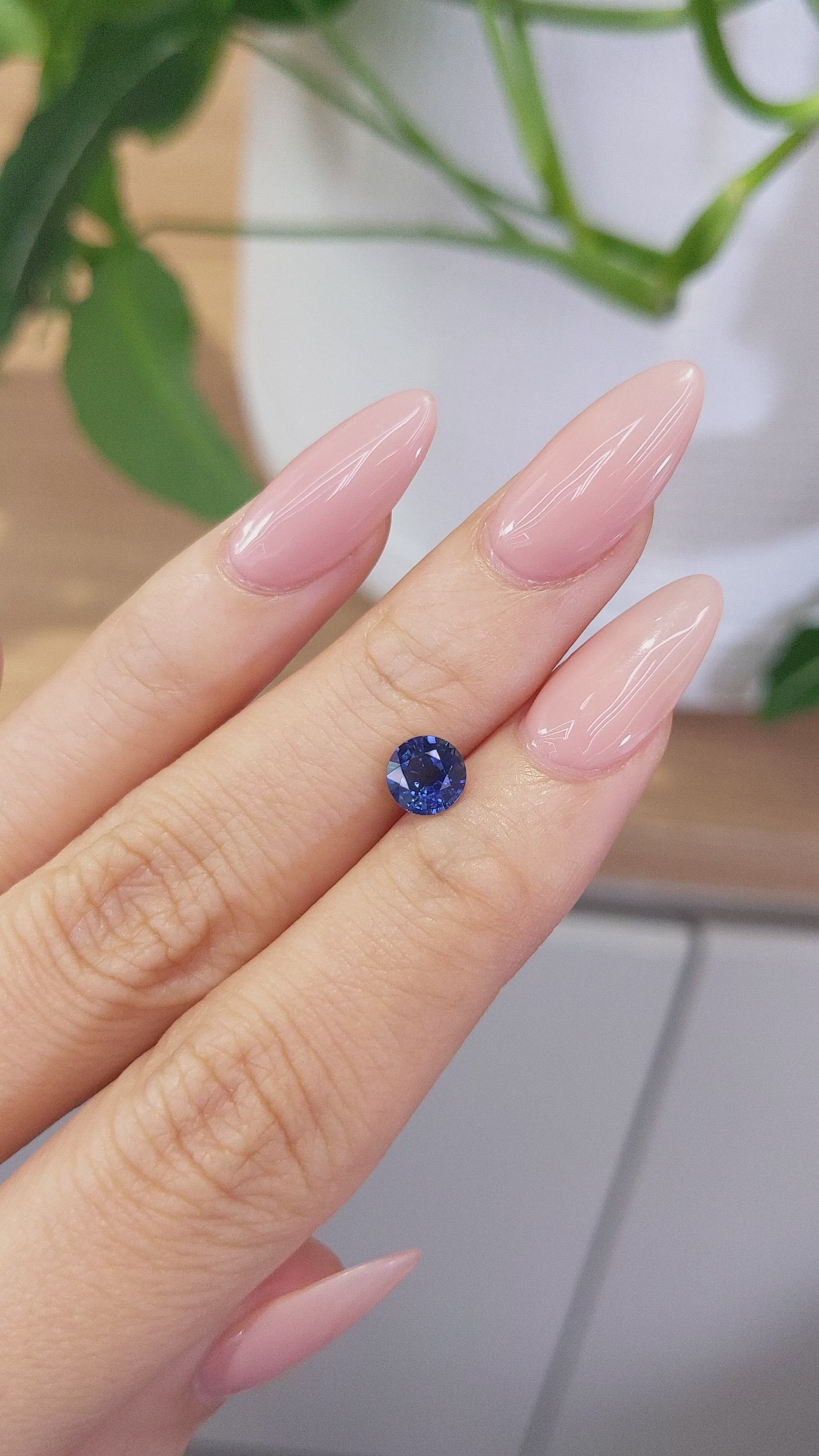 0.96 Ct. Blue Sapphire from Ceylon (Sri Lanka) Size Video