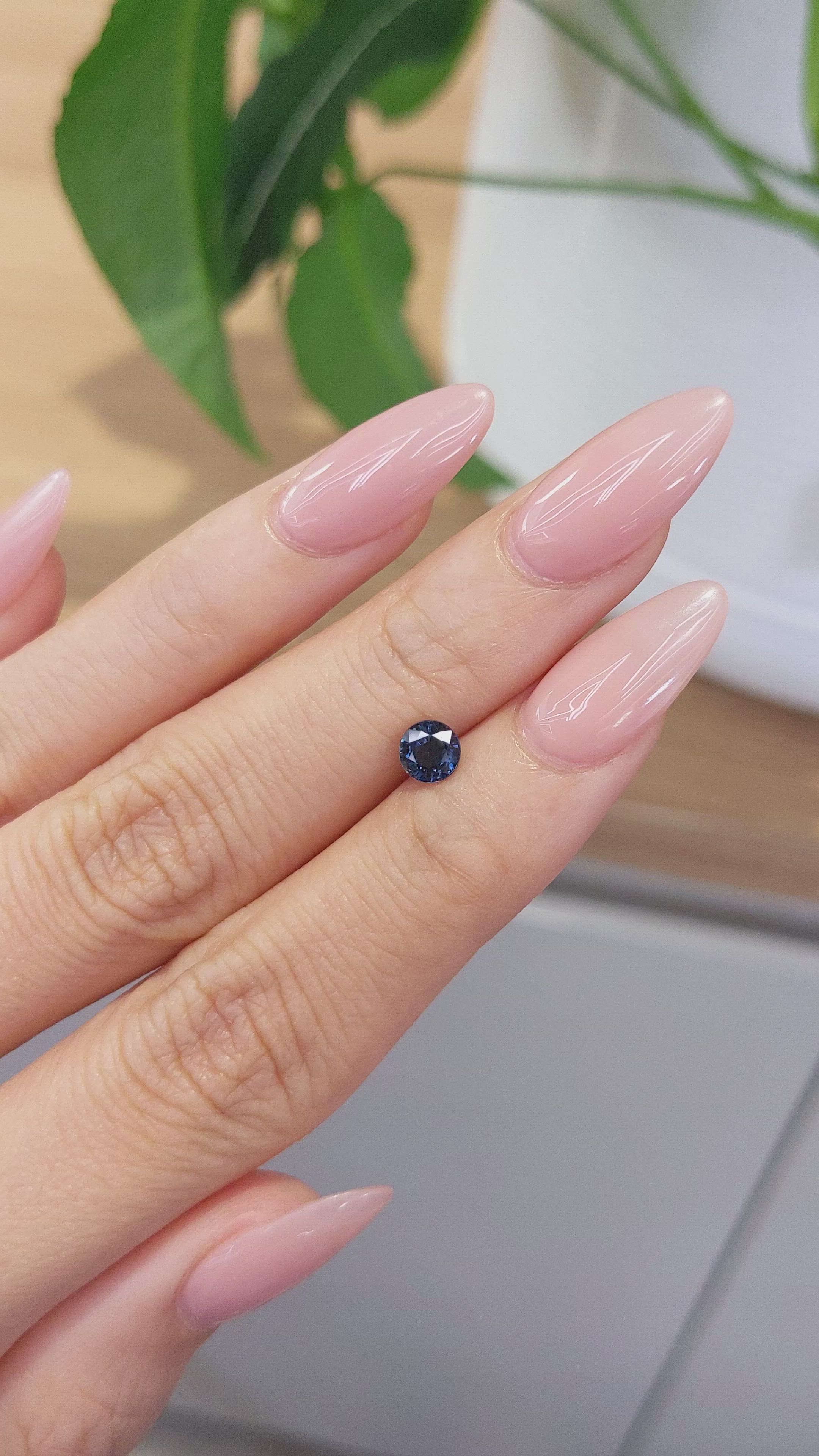 0.67 Ct. Greenish Blue Sapphire from Ceylon (Sri Lanka) Size Video